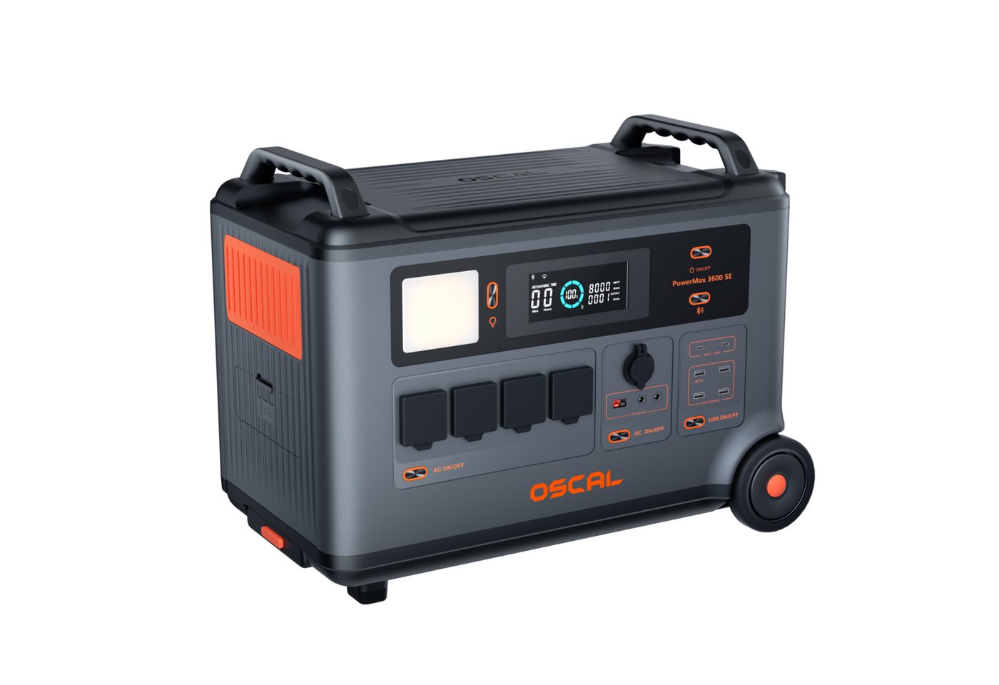 OSCAL Stromerzeuger PowerMax 3600 Tragbare Powerstation 3600W/3600Wh Solargenerator