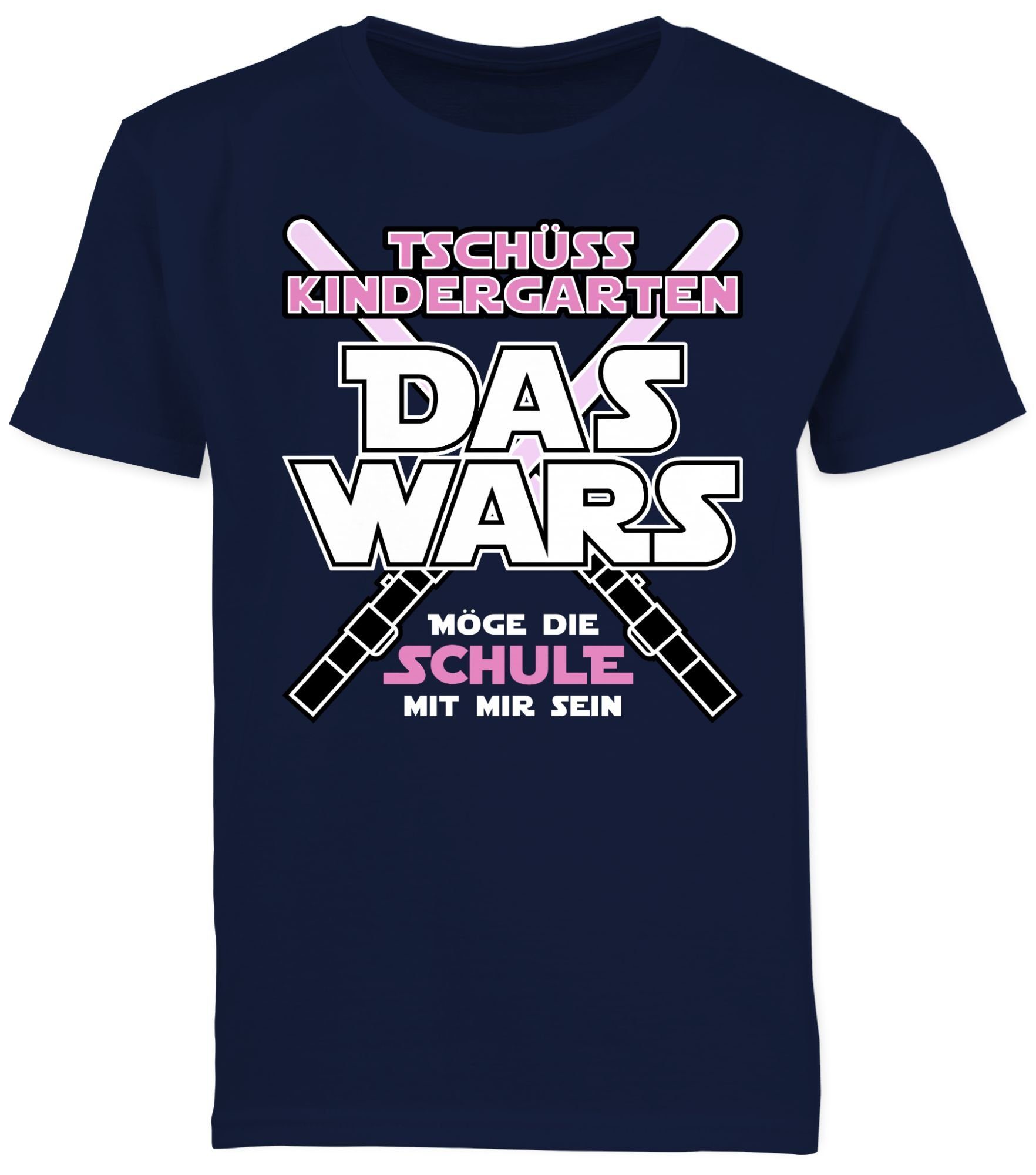 Shirtracer T-Shirt Das Wars Kindergarten Rosa Einschulung Junge Schulanfang Geschenke 1 Dunkelblau