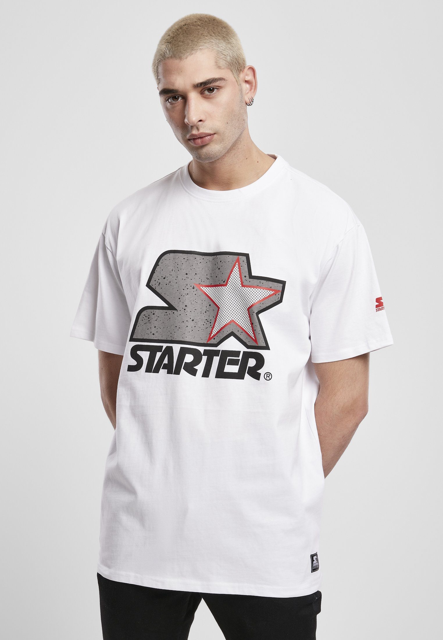 Starter T-Shirt Herren Starter Multicolored Logo Tee (1-tlg) white/grey