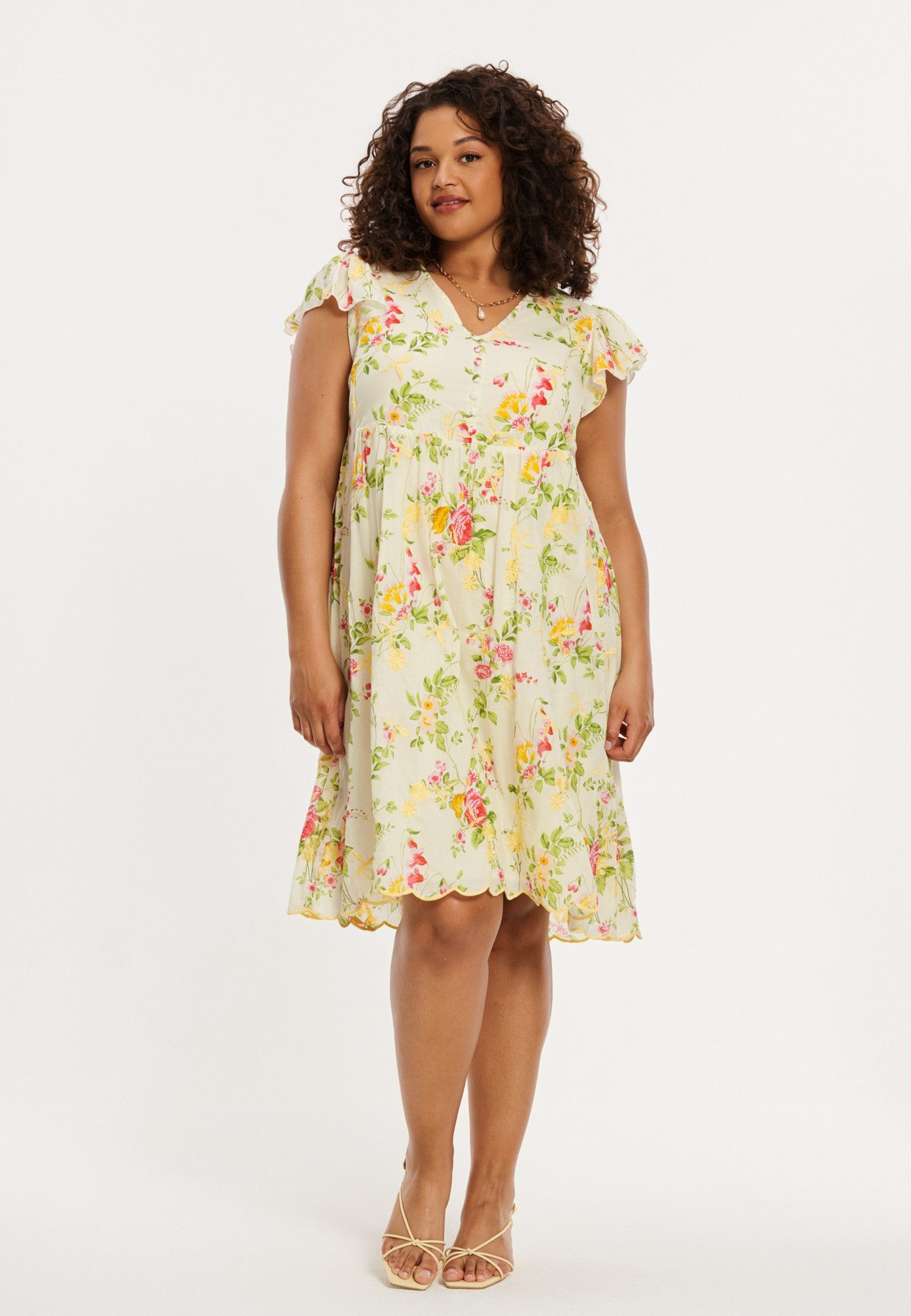 YOEK A-Linien-Kleid Damen Kleid mit Druck Bio-Baumwolle