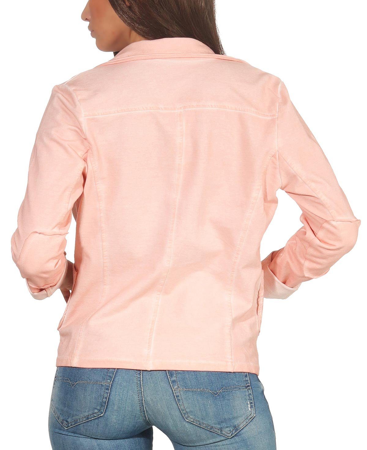 malito more than fashion Jackenblazer malito Damen Blazer im Washed Style, Sakko im Basic Look, Kurzjacke Blazer in Used-Look Optik
