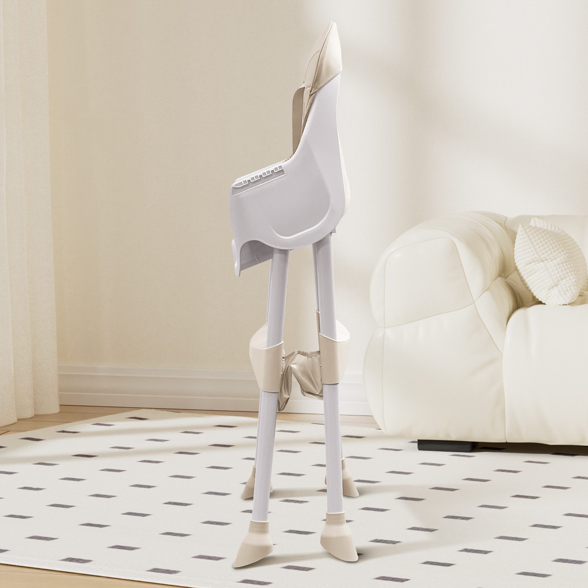 Baby Vivo Hochstuhl Design 2in1 Kinderhochstuhl - Oscar in Beige günstig online kaufen