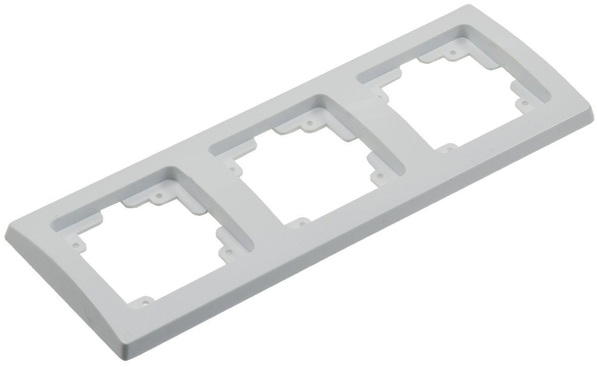 Schalter ChiliTec DELPHI Rahmen Aufbau Weiß 3-fach Wand-Abdeckung