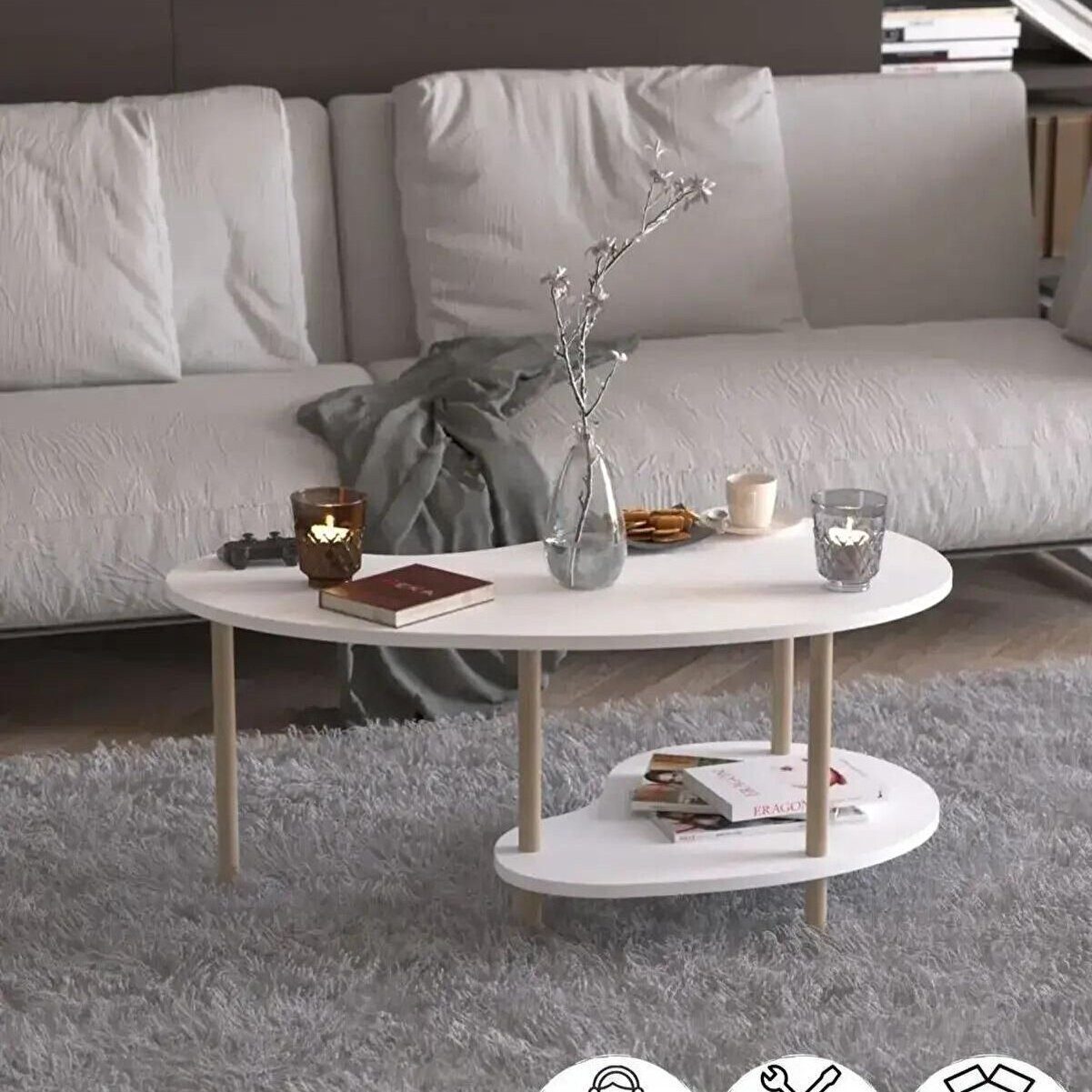 en.casa Couchtisch (1-St), Mit Ablage und Zeitschriftenfach 91332186