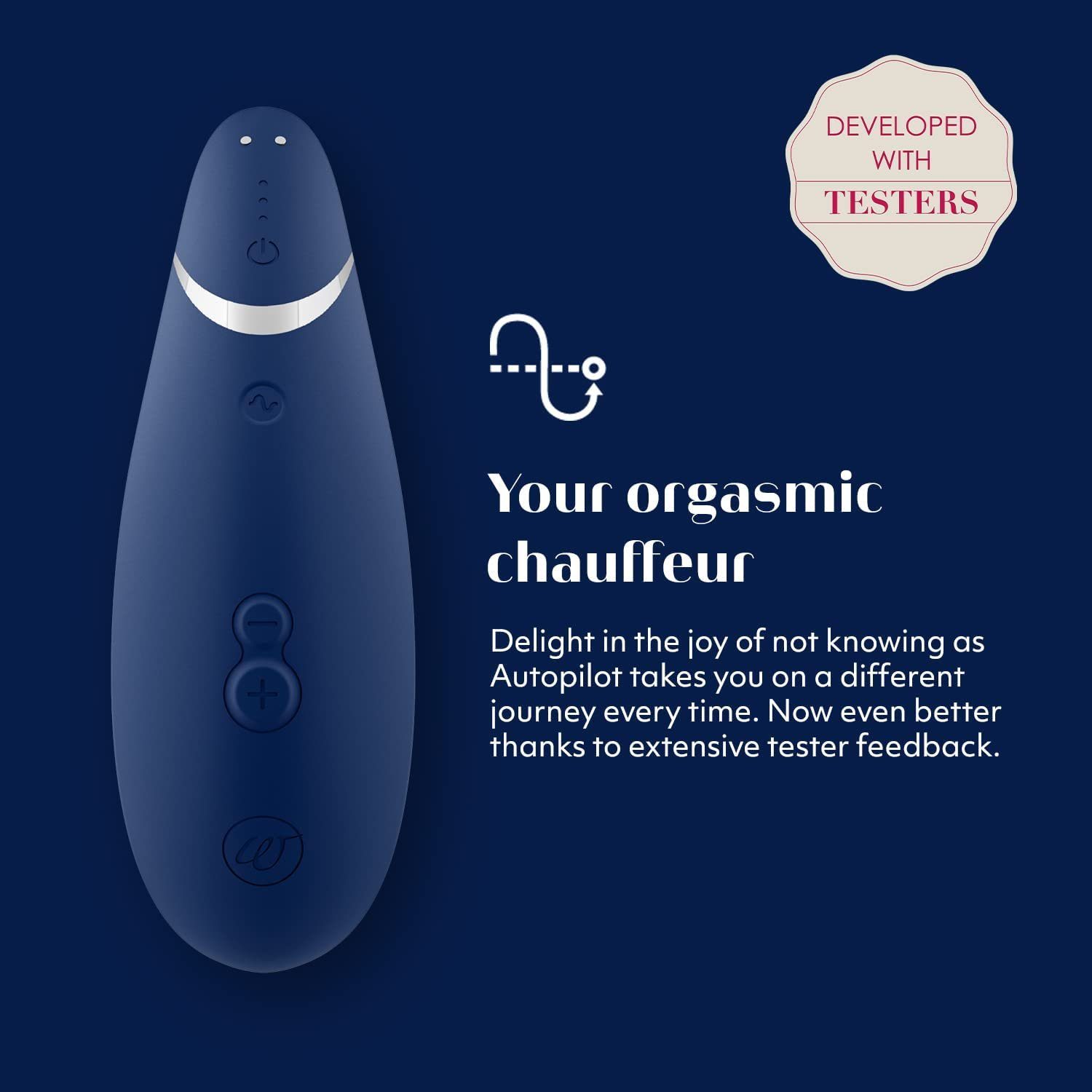 Womanizer Klitoris-Stimulator Premium 2, 14 Intensitätsstufen, Auto-Pilot, Blueberry Smart-Silence