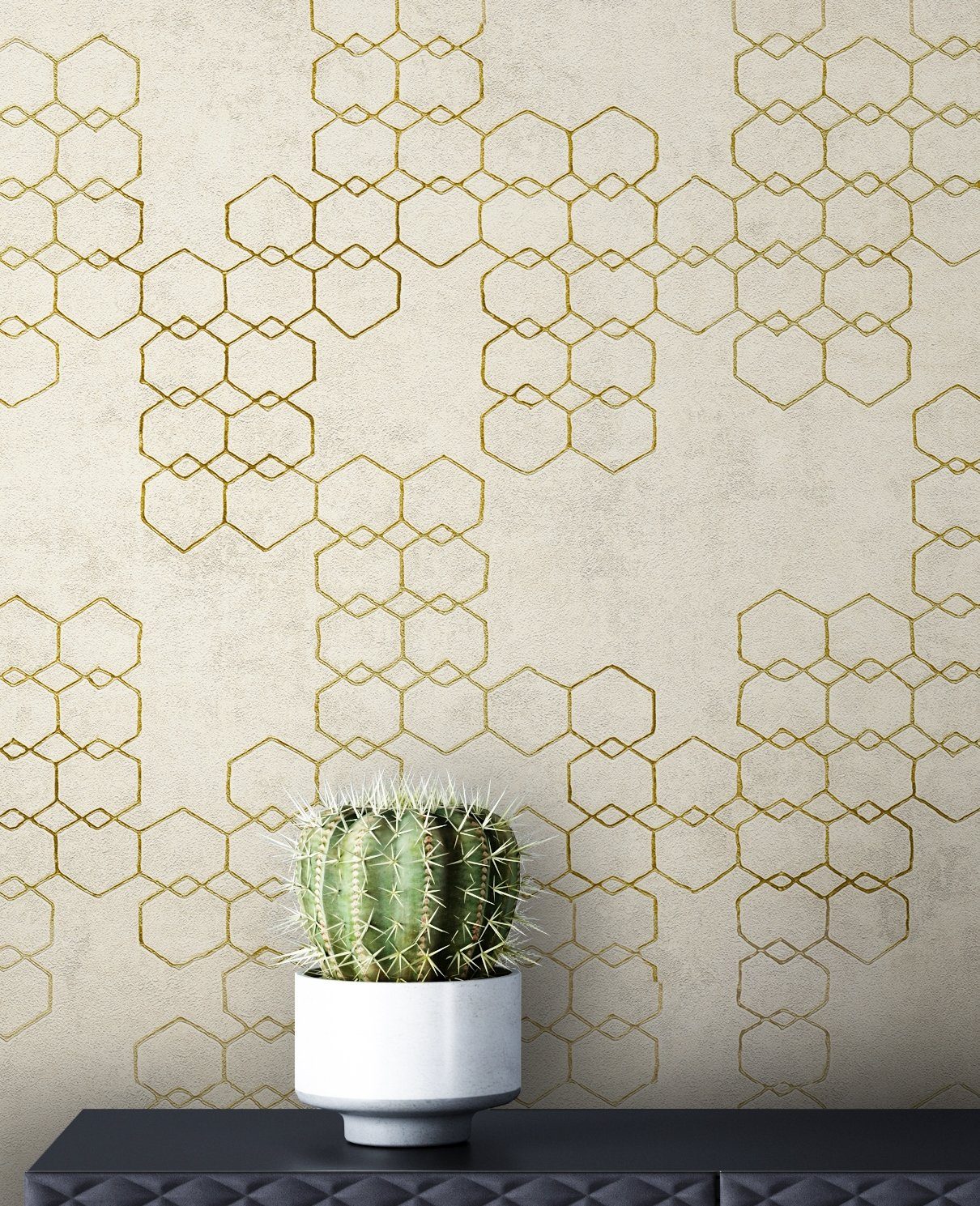 Newroom Vliestapete, Beige Tapete Leicht Glänzend günstig online kaufen