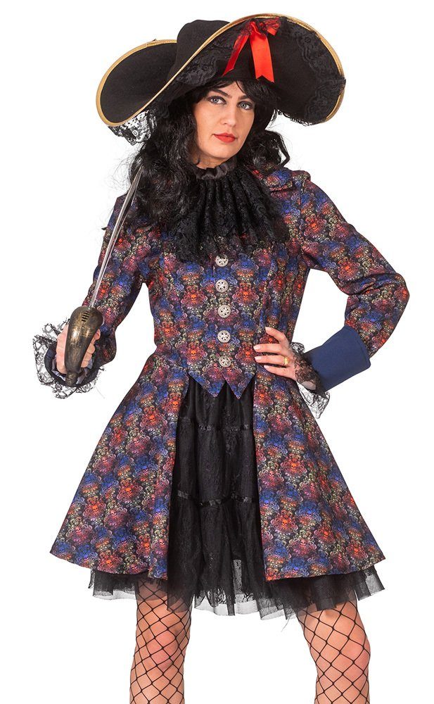 Kostüm Barock Piratin Jacke für Damen mit Jabot, Piraten