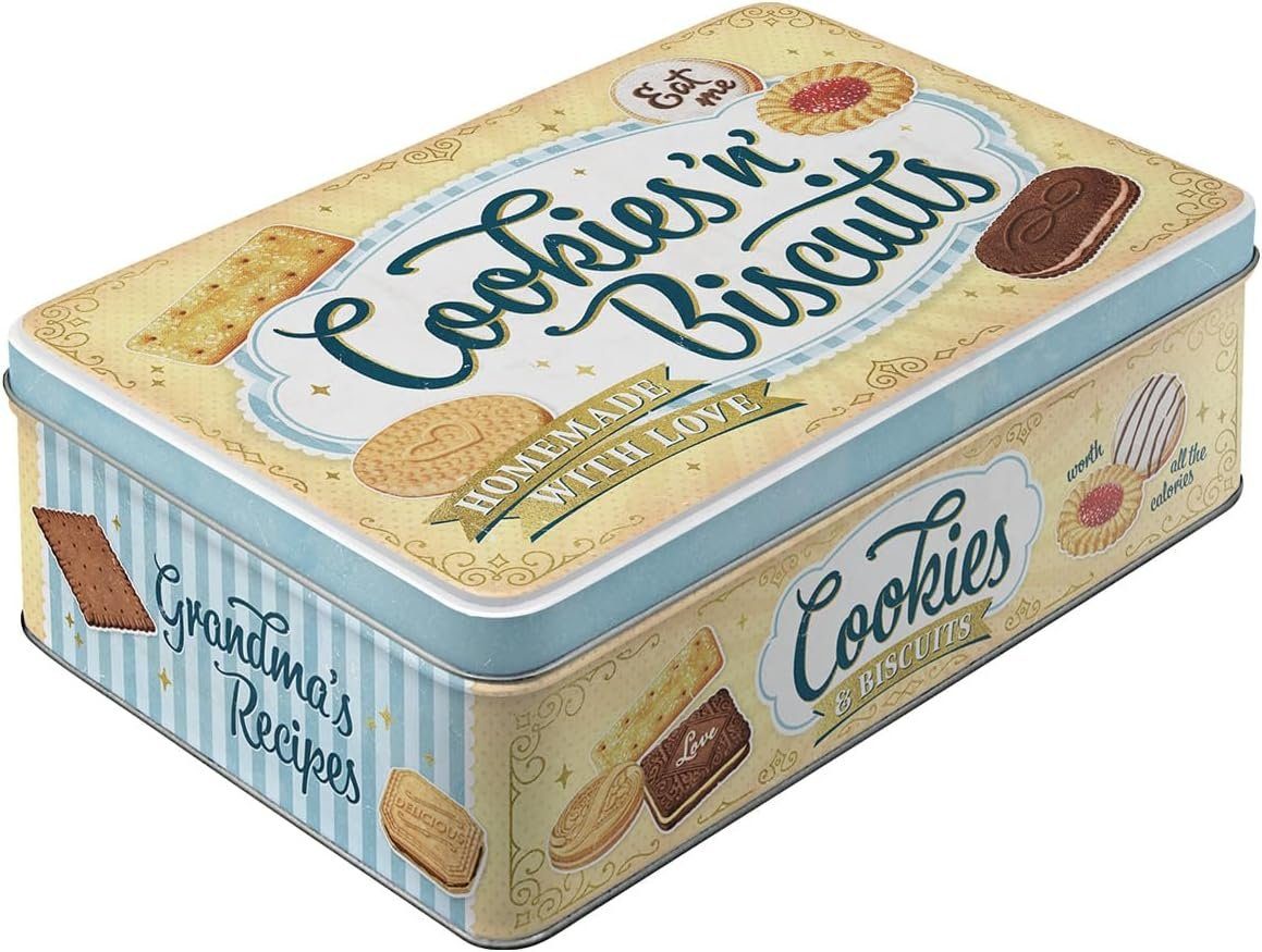 Nostalgic-Art Keksdose Nostalgic-Art - Vorratsdose Flach - Cookies 'n' Biscuits