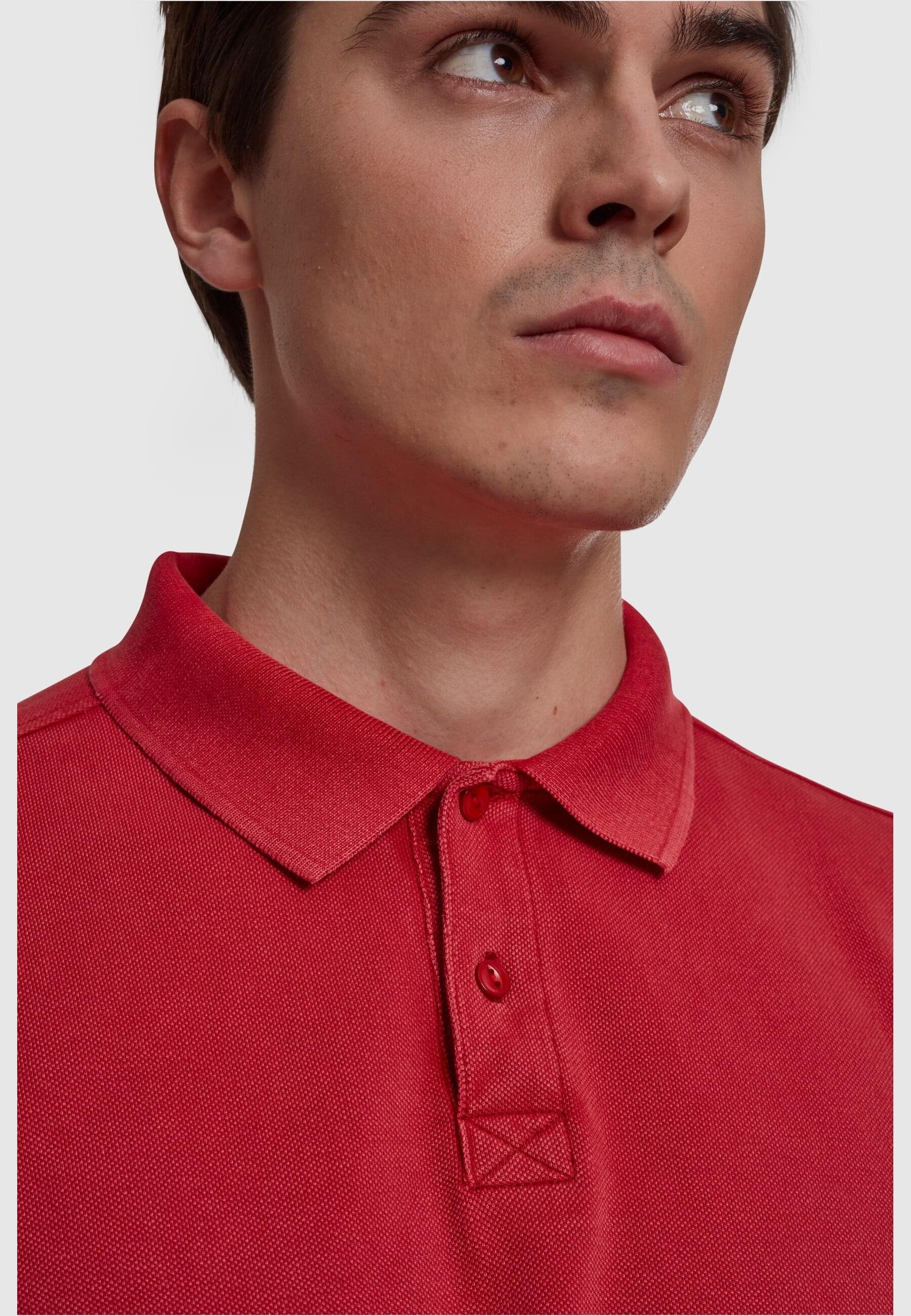 URBAN CLASSICS T-Shirt Herren Garment red Poloshirt (1-tlg) Dye Pique