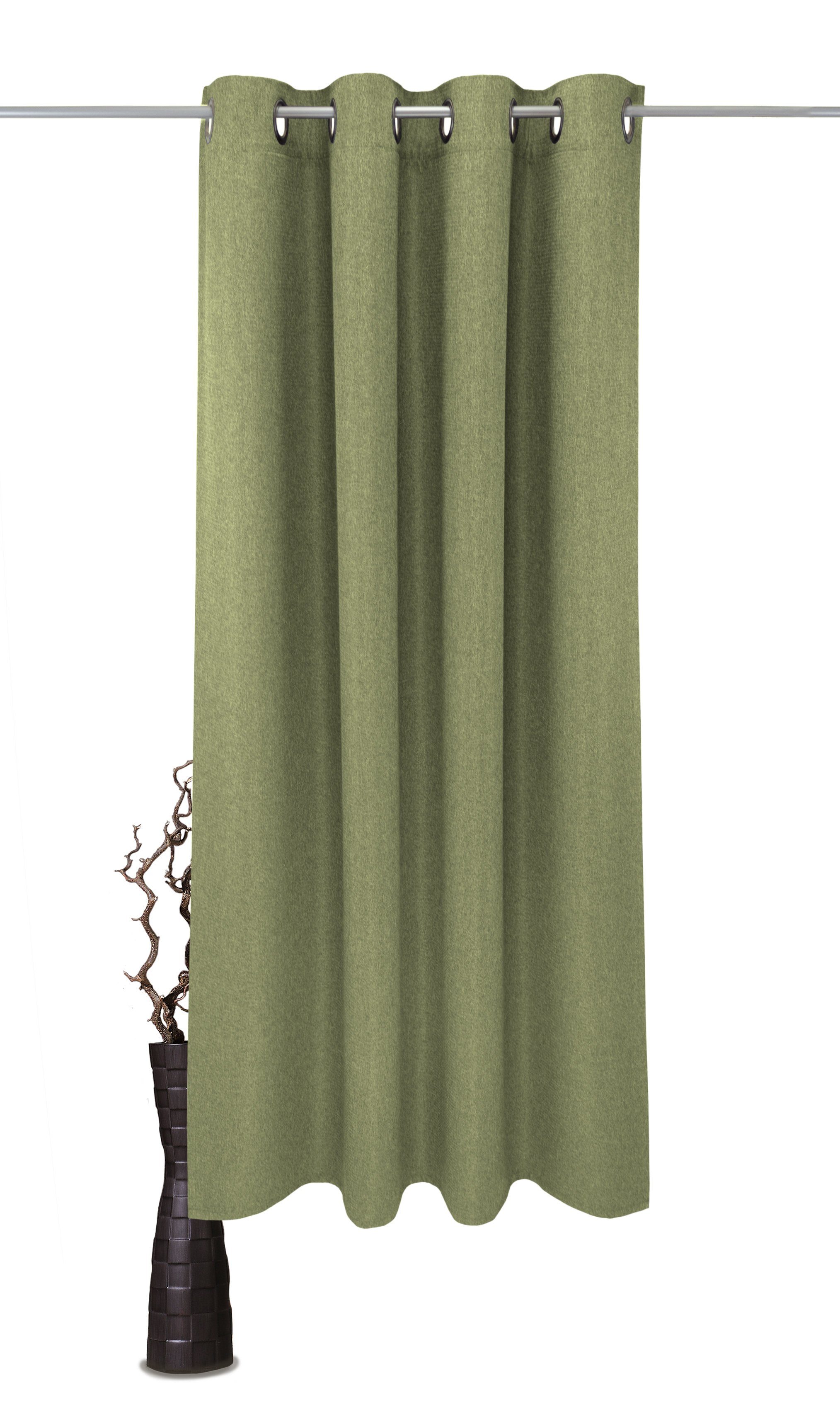 Vorhang Sandro, VHG, Ösen (1 St), abdunkelnd, Polyester, Verdunkler, einfarbig, Breite 140 cm hellgrün