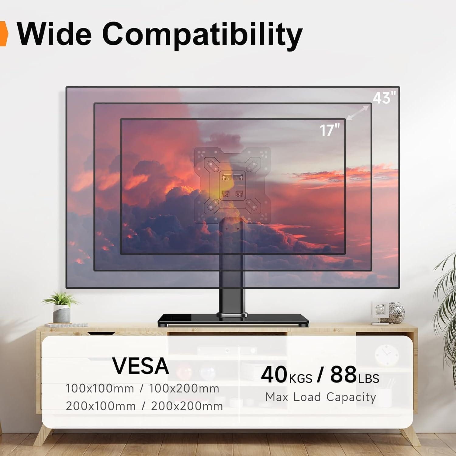 LuxusKollektion TV-Ständer Universal TV Standfuss 17-43 Zoll Monitor Ständer 3-stufig – Bild 5 von 5