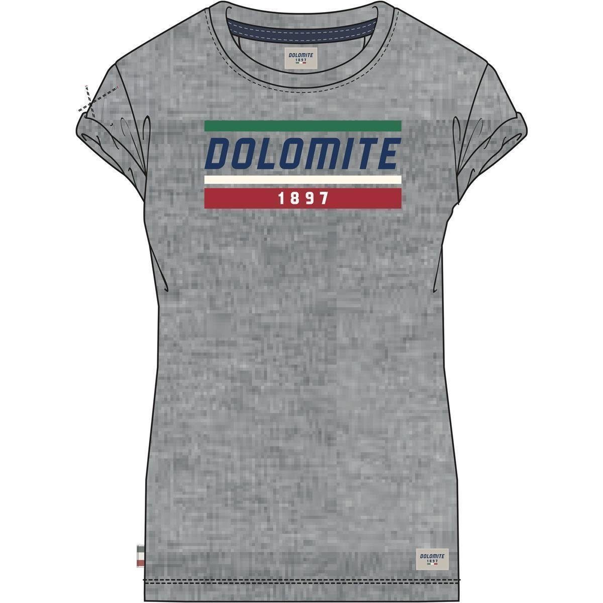 Grey T-Shirt Logo Damen Melange Dolomite (1-tlg) Kurzarmshirt Dolomite