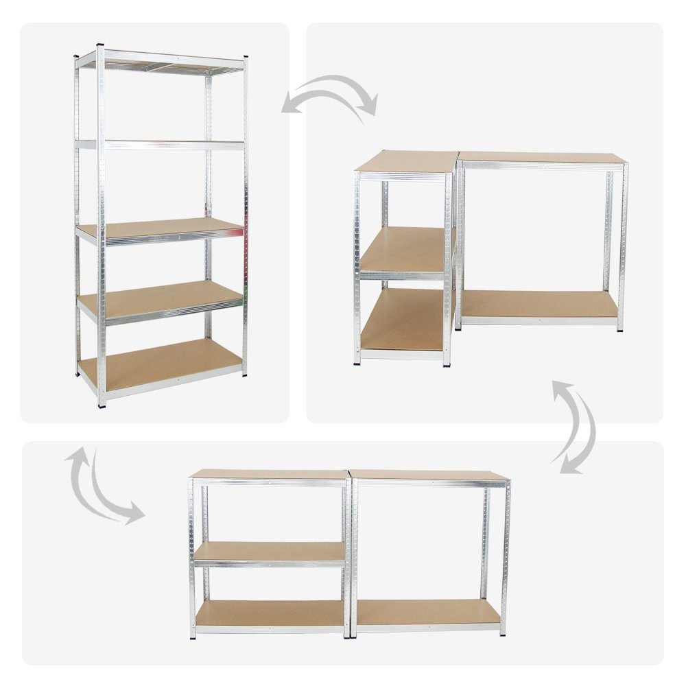 PROREGAL® Schwerlastregal MegaDeal Steckregal Kellerregal GORILLA mit 5 Fachböden Fachlast 175kg, Garagenregal Werkstattregal Lagerregal Lastenregal mit 5 MDF-F – Bild 5 von 5
