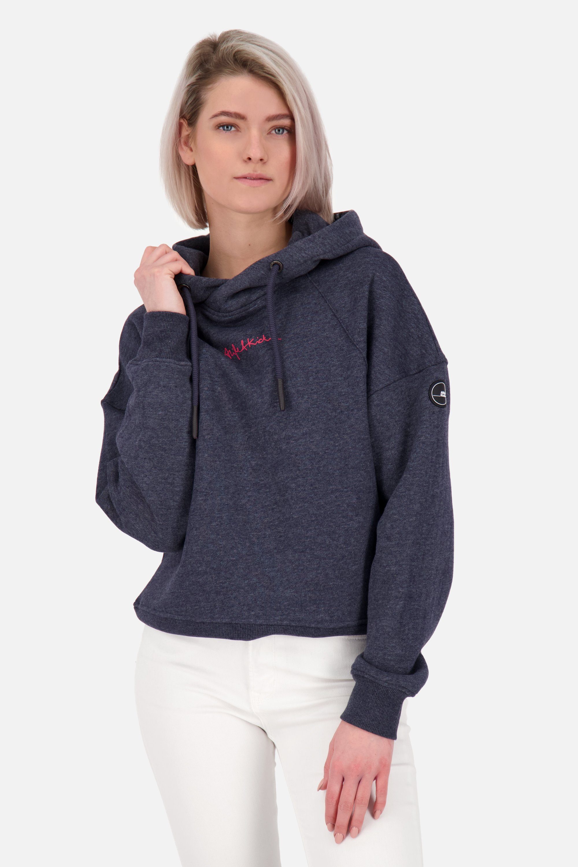 Alife & Kickin Kapuzensweatshirt A melange JessyAK Pullover Hoodie Sweatshirt Kapuzensweatshirt, Damen marine
