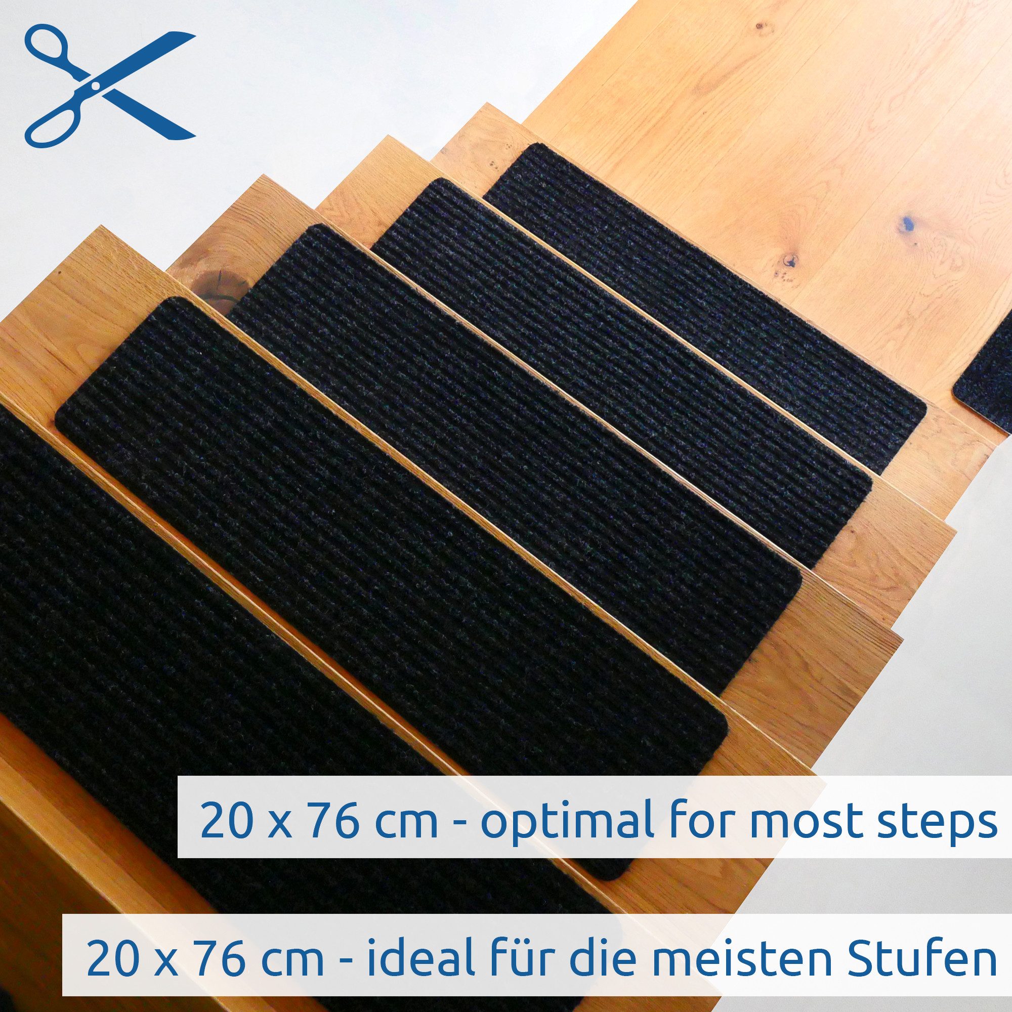 yourGEAR Stufenmatte yourGEAR 5x selbsthaftende graue Stufenmatte 76x20cm TPR Unterseite – Bild 3 von 5