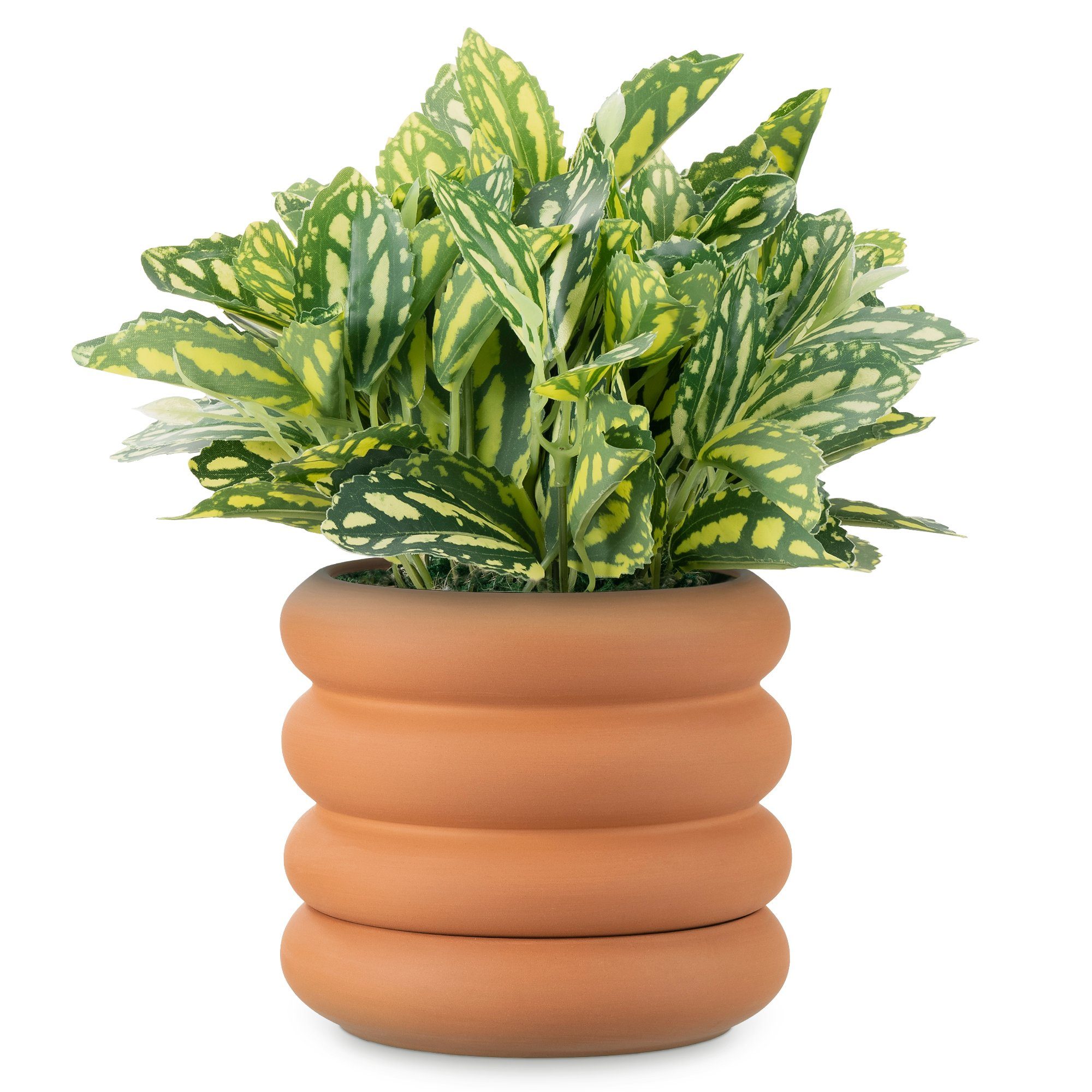 Navaris Übertopf Blumentopf im Riffeldesign - günstig online kaufen