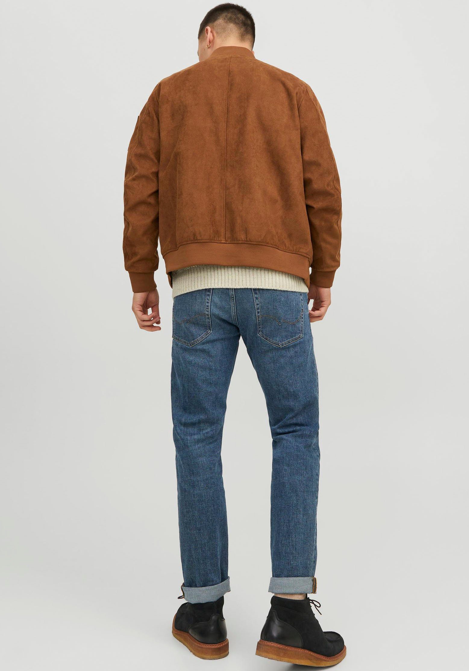 Jack & Jones Blouson JJEROCKY BOMBER SUEDE Cognac FAUX NOOS