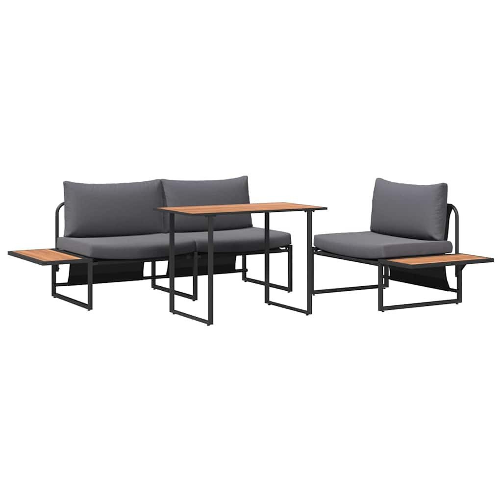 vidaXL Gartenlounge-Set Garten Essgruppe 3 stk. Anthrazit Stahl, (3-tlg)