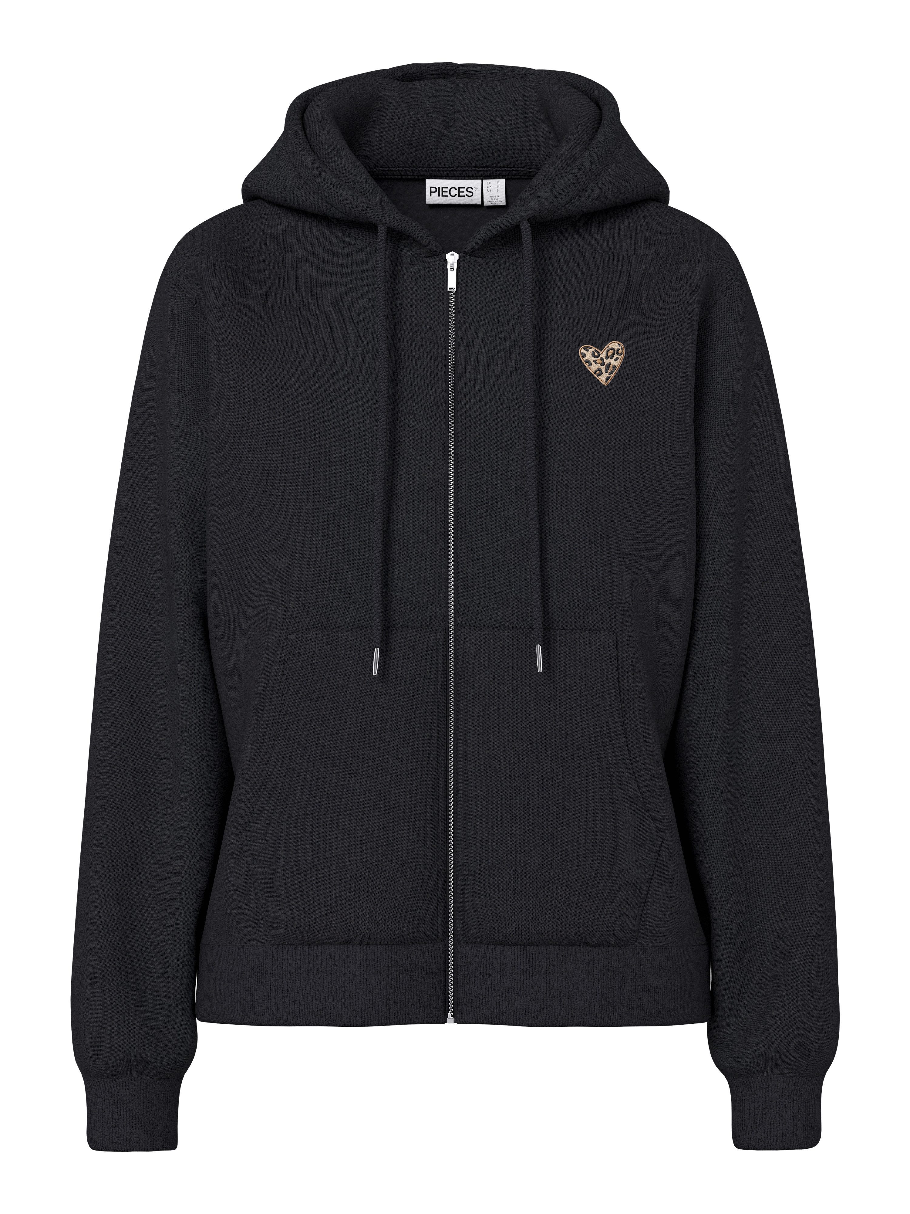 pieces Kapuzensweatshirt PCCHILLI LS ZIP HOODIE NOOS BC Baumwollmischung, regular fit