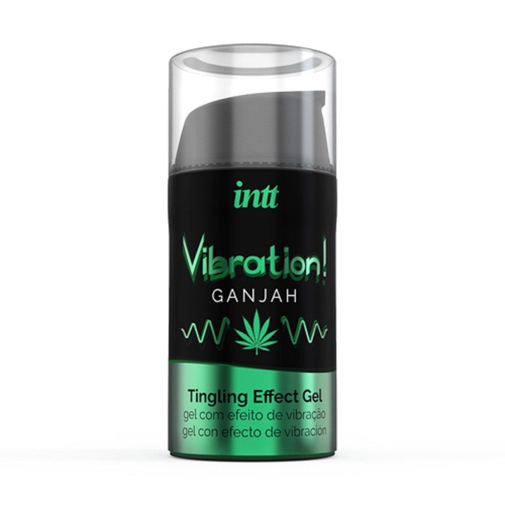 INTT Stimulationsgel Vibration! Ganjah - für einen intensiven Orgasmus, Flasche mit 15ml, 1-tlg., prickelndes Intimgel mit Geschmack (Cannabis)