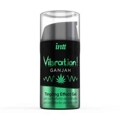 INTT Stimulationsgel Vibration! Ganjah - für einen intensiven Orgasmus, Flasche mit 15ml, 1-tlg., prickelndes Intimgel mit Geschmack (Cannabis)