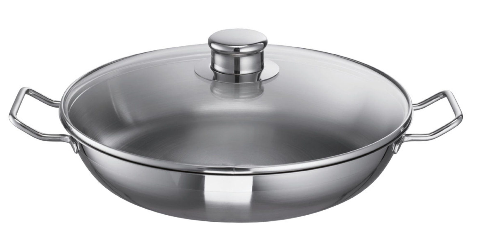 SCHULTE-UFER Schmorpfanne Profi-Line i, Edelstahl (Set, 1 x Pfanne, 1 x Deckel), Ø 32 cm