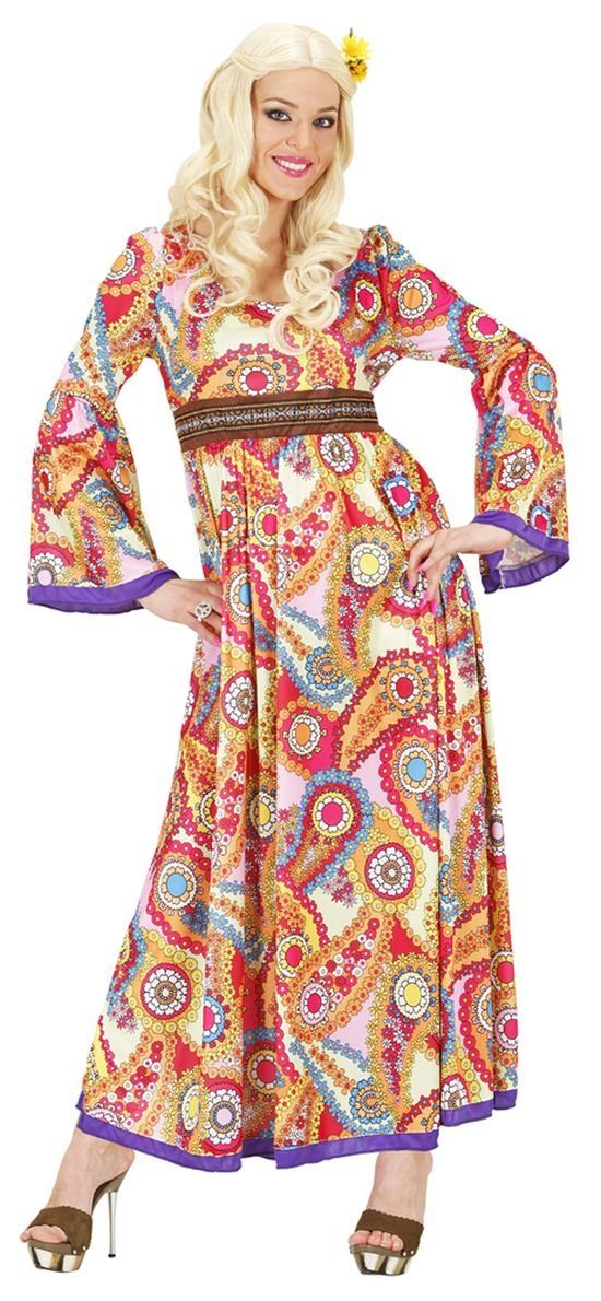 Widmann S.r.l. Hippie-Kostüm »Hippie Kleid Flower für Damen - Buntes 70er  80er Jahre Retro Kostüm für Damen«