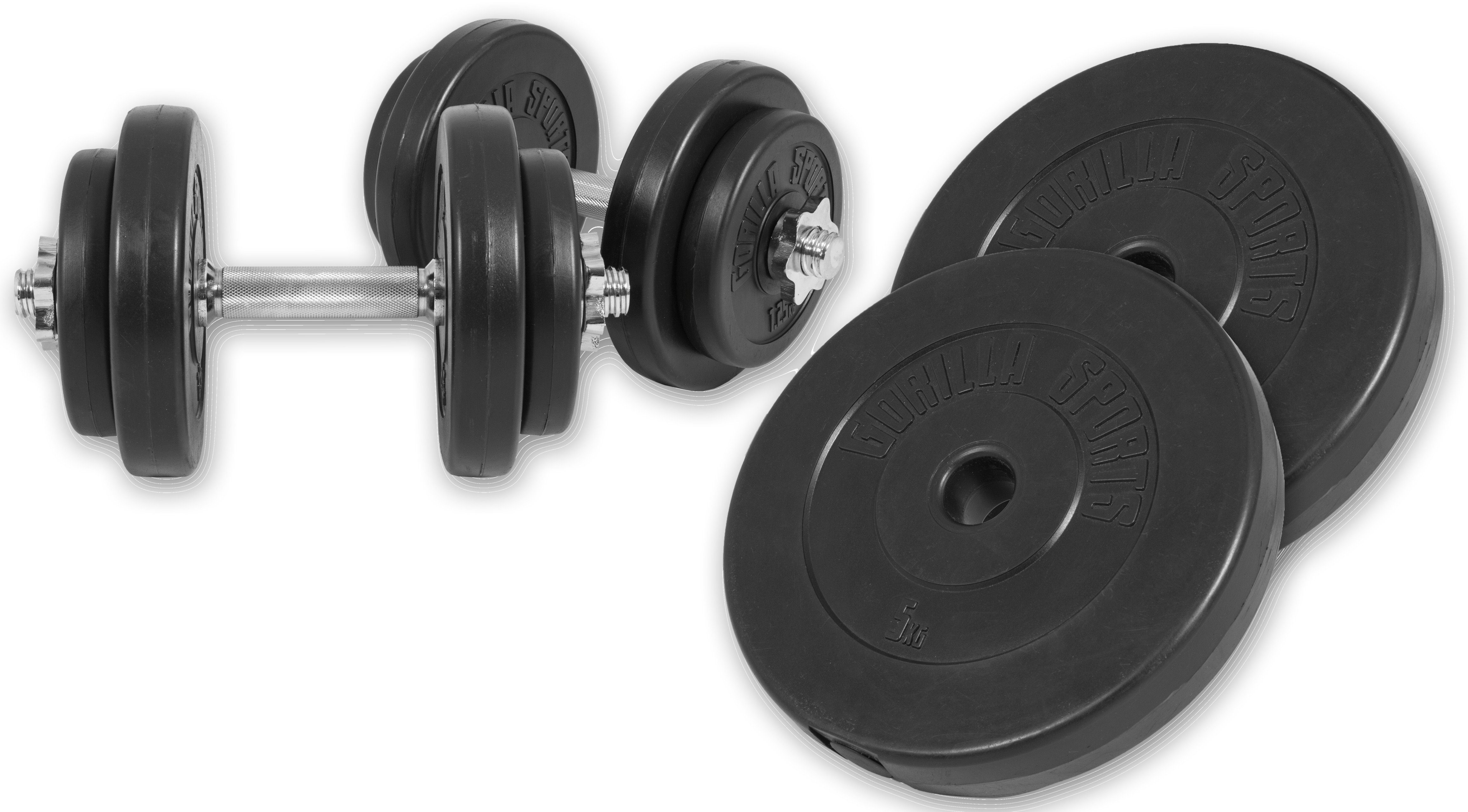 Kurzhantel Set - 30 kg Gewichte, Kunststoff, 30mm, Rutschfest - Hantel, Dumbbell