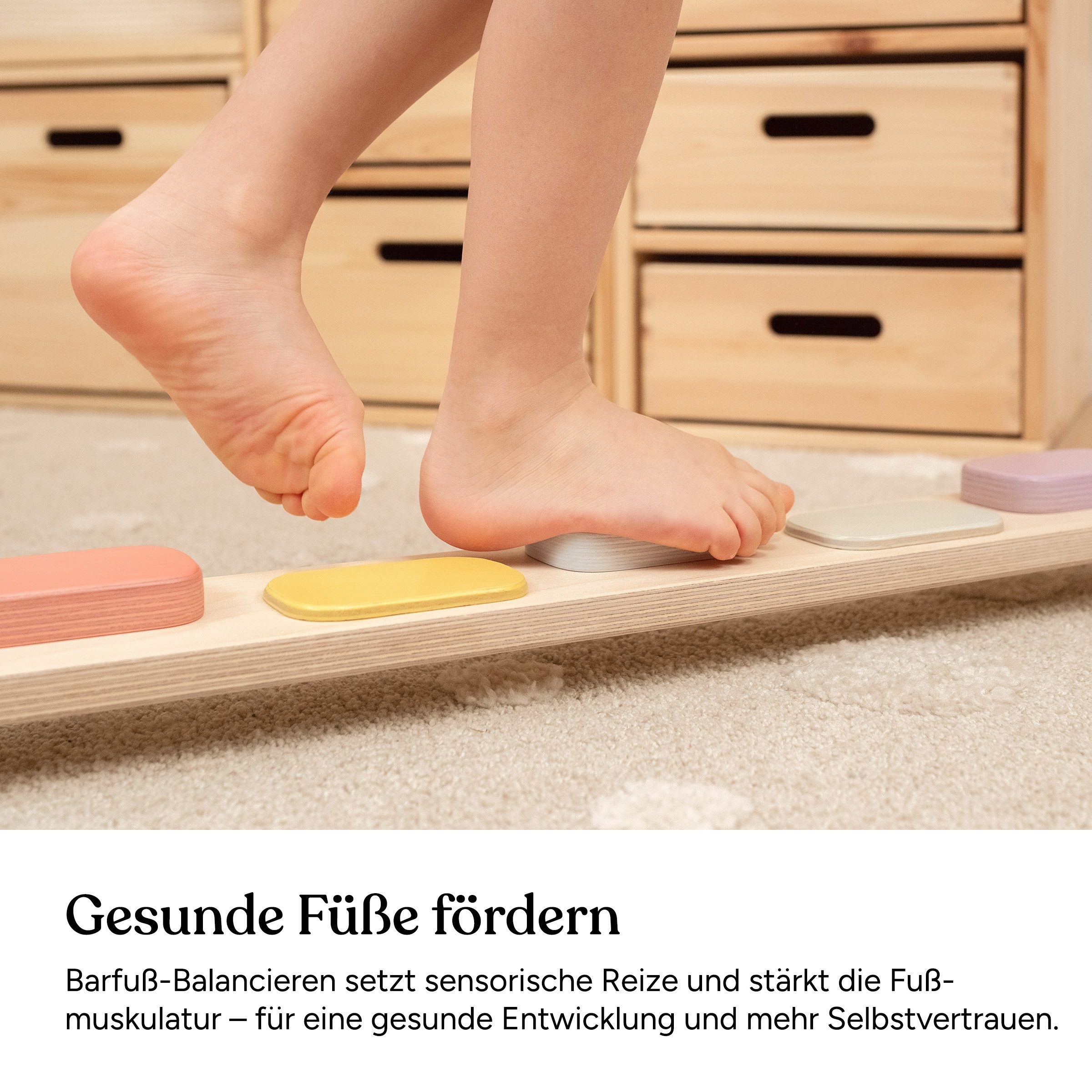 Ehrenkind Balanceboard Balancierbalken mit Hindernissen fördert Motorik für Kinder, Fördert Motorik & Gleichgewicht