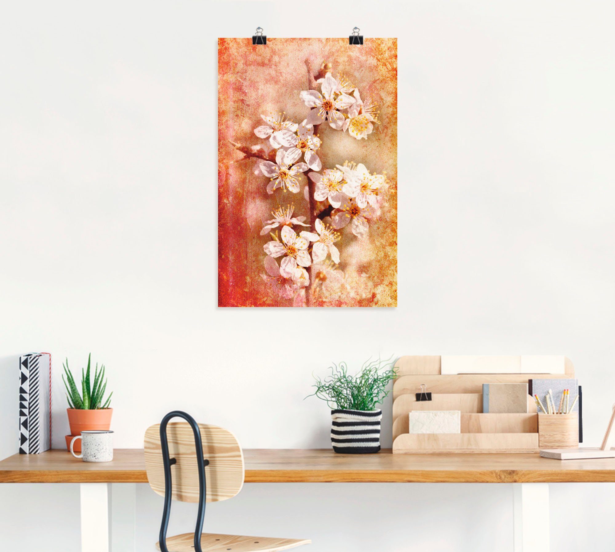 Artland Wandbild Kirschblüten, Blumen (1 St), als Leinwandbild, Poster in verschied. Größen
