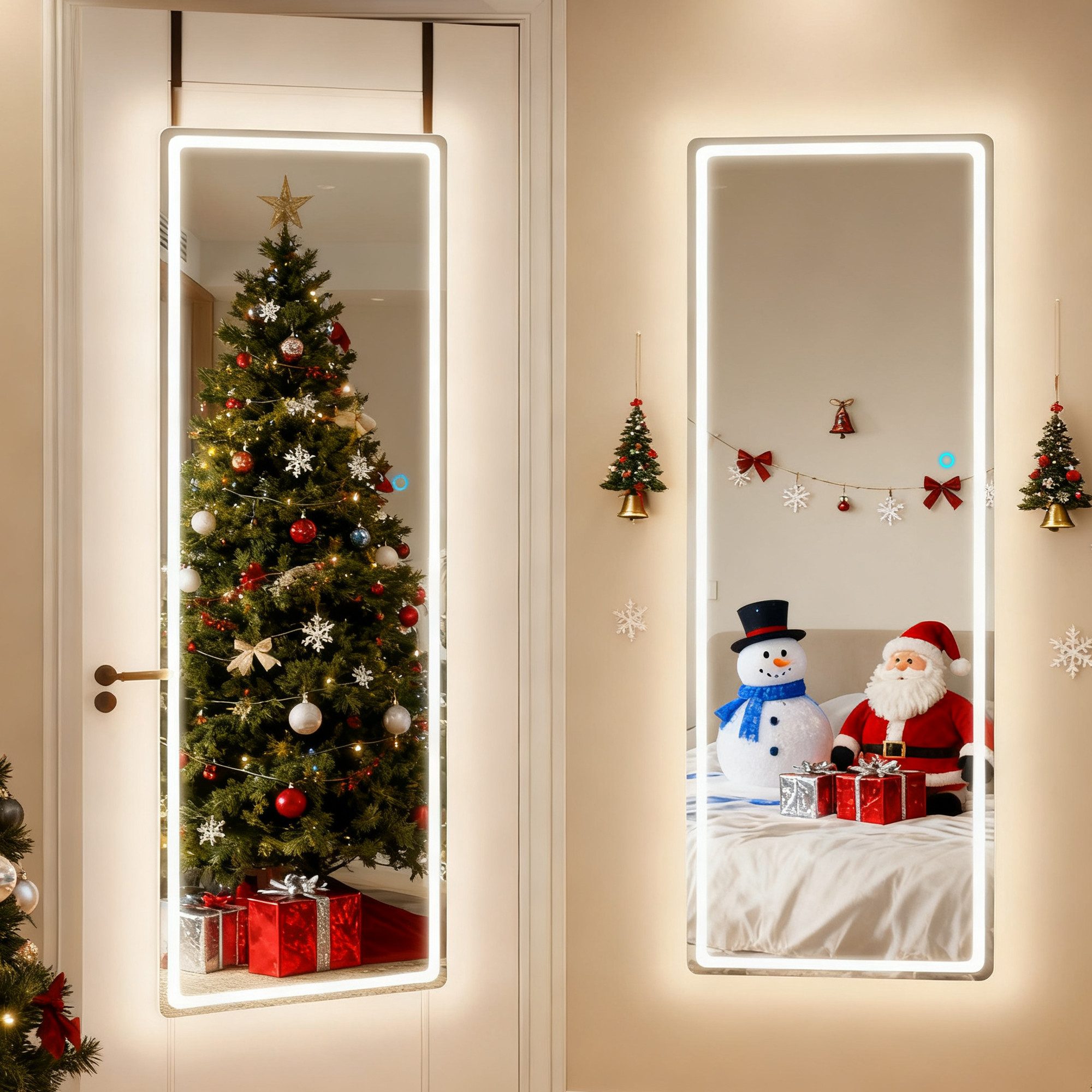 LVSOMT Ganzkörperspiegel Wandspiegel, LED Hängespiegel mit höhenverstellbar günstig online kaufen