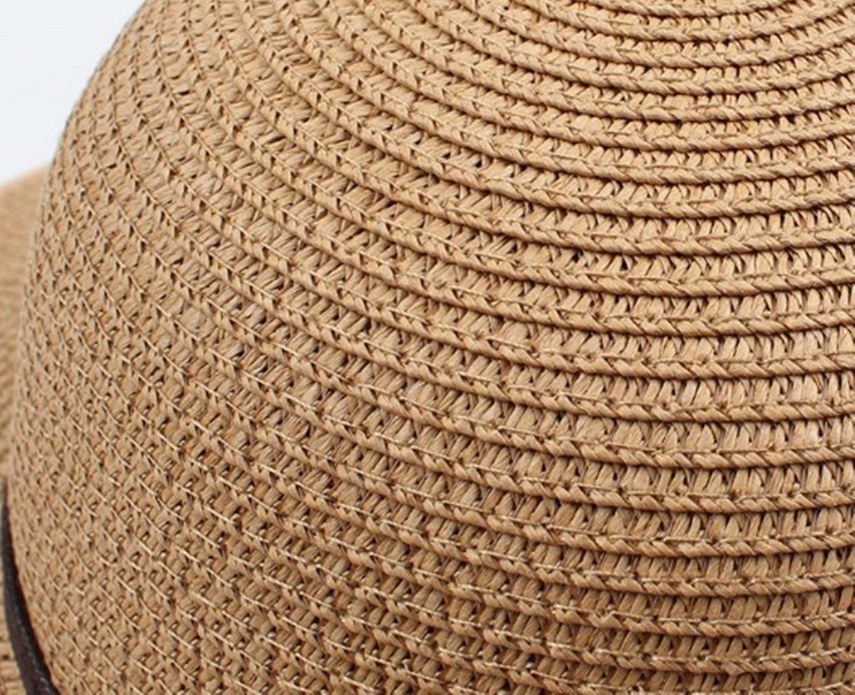 Faltbarer,Strandmütze XDeer Sonnenhut und Damen Sonnenhut Schleife Strohhut mit Zierband loppy beige Sonnenhüte,Sonnenhut