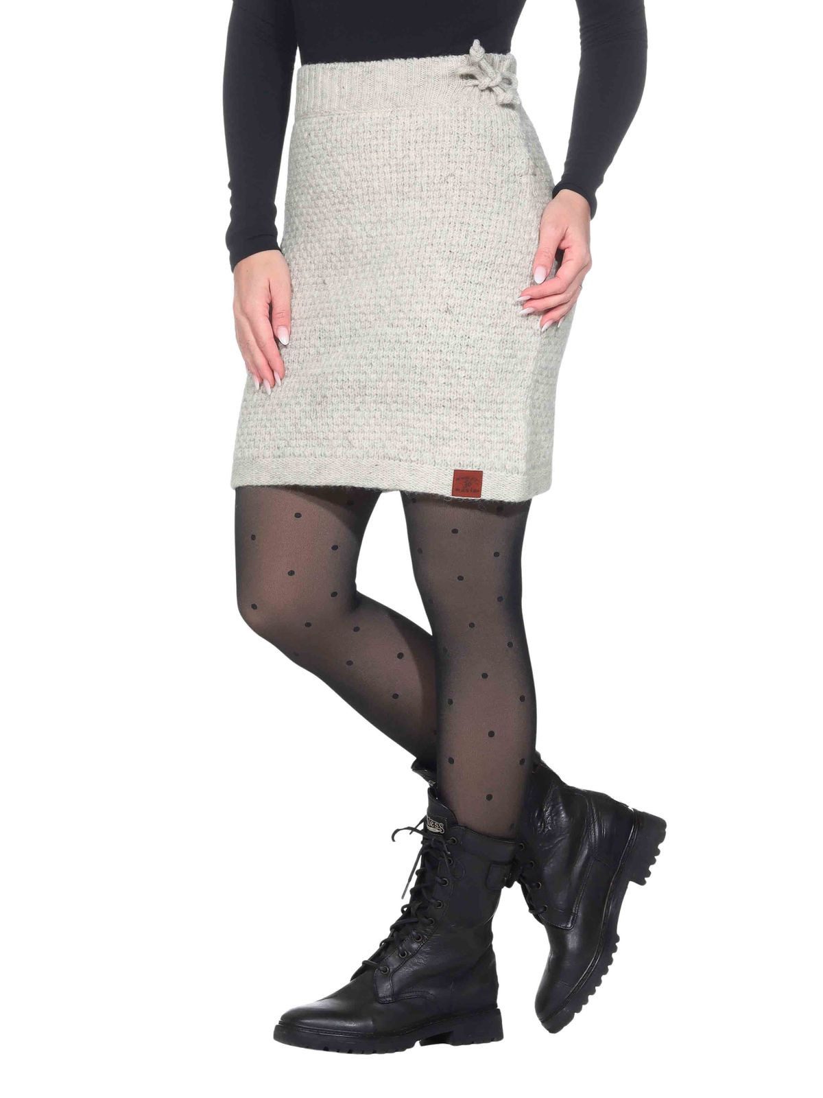 KUNST UND MAGIE Strickrock Klassischer Boho Strickrock Rock Winter Wolle