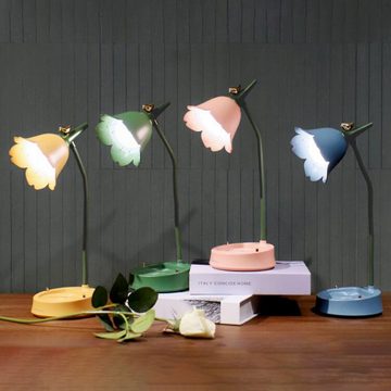 autolock LED Schreibtischlampe Blumen-Schreibtischlampe, LED-Schreibtischlampe mit 3 Farbtemperaturen, 3000-6000K