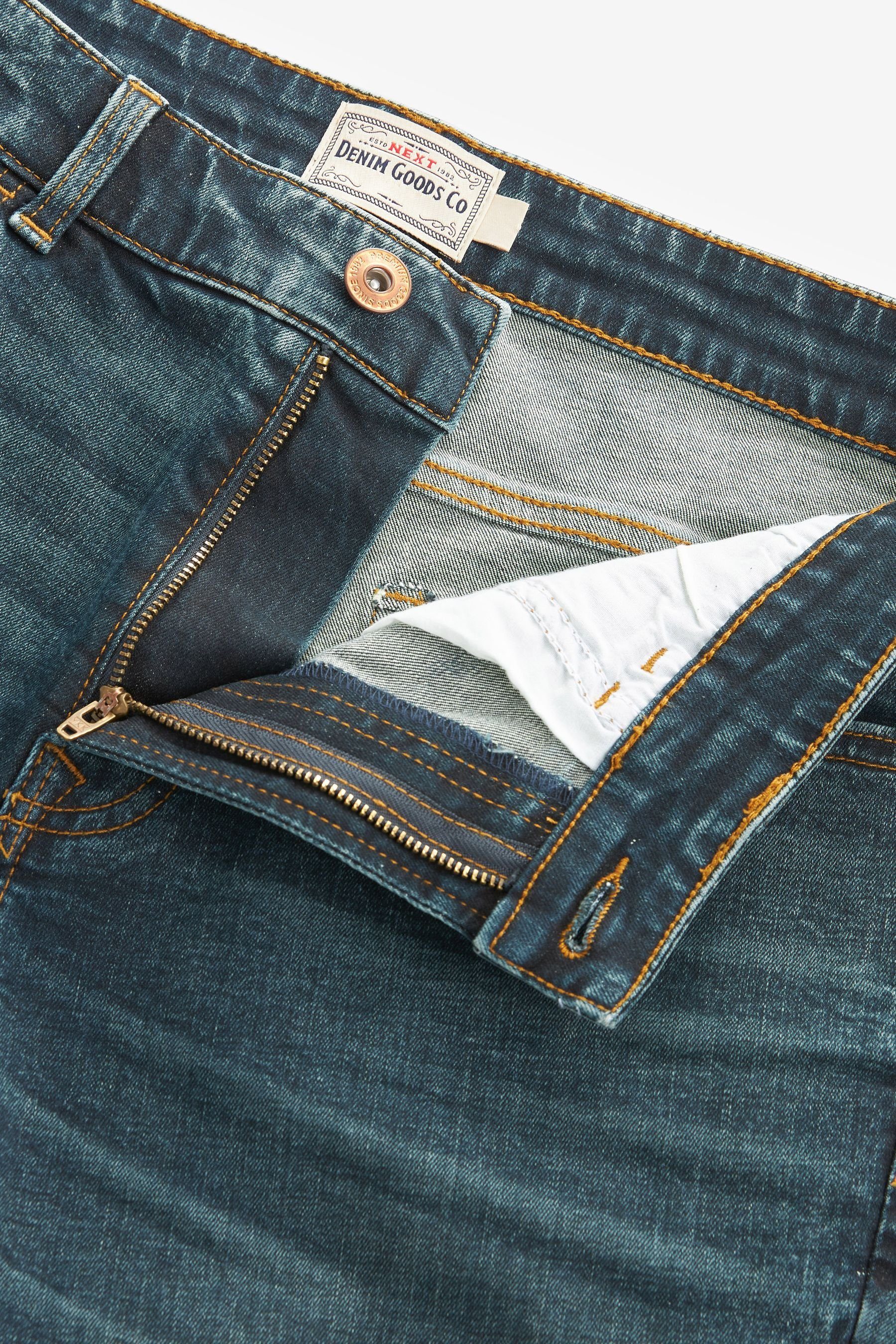 Slim (1-tlg) Slim-fit-Jeans Jeans Stretch Next Blue mit Dark Fit Essential Tint