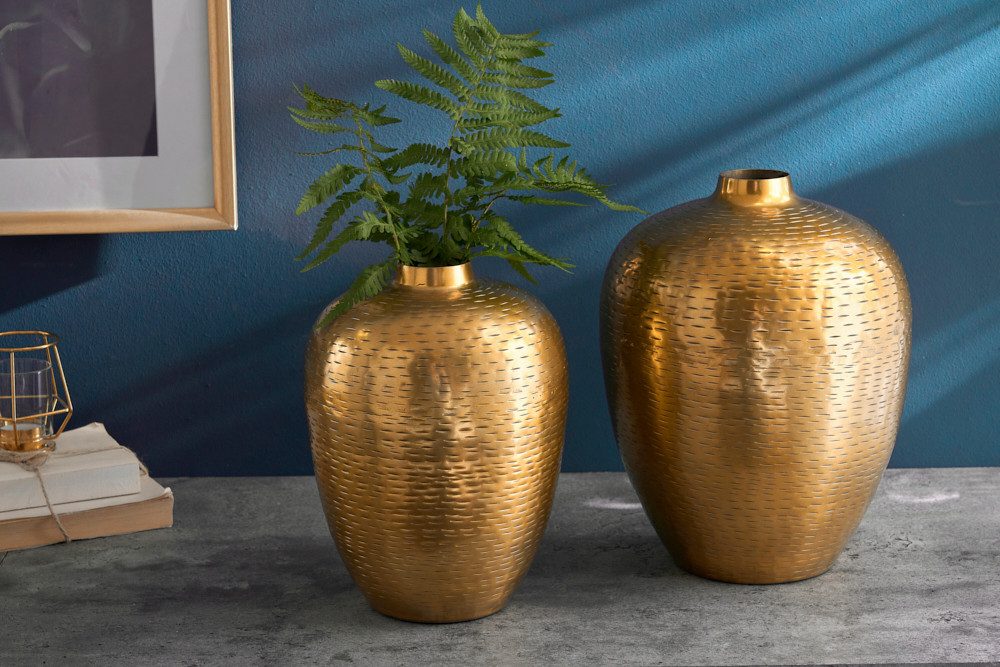 riess-ambiente Tischvase ORIENTAL 32cm gold (Set, 2 St), Wohnzimmer · Dekoration · Metall · Hammerschlag Design – Bild 2 von 5