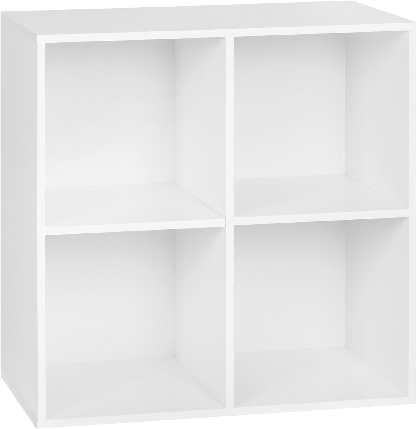 Woltu Bücherregal, 1-tlg., Würfelregal 4 Fächer aus MDF 60x30x60cm Weiß günstig online kaufen