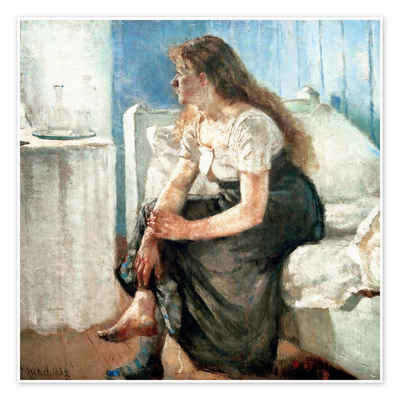 Posterlounge Poster Edvard Munch, Mädchen auf dem Bett, Malerei