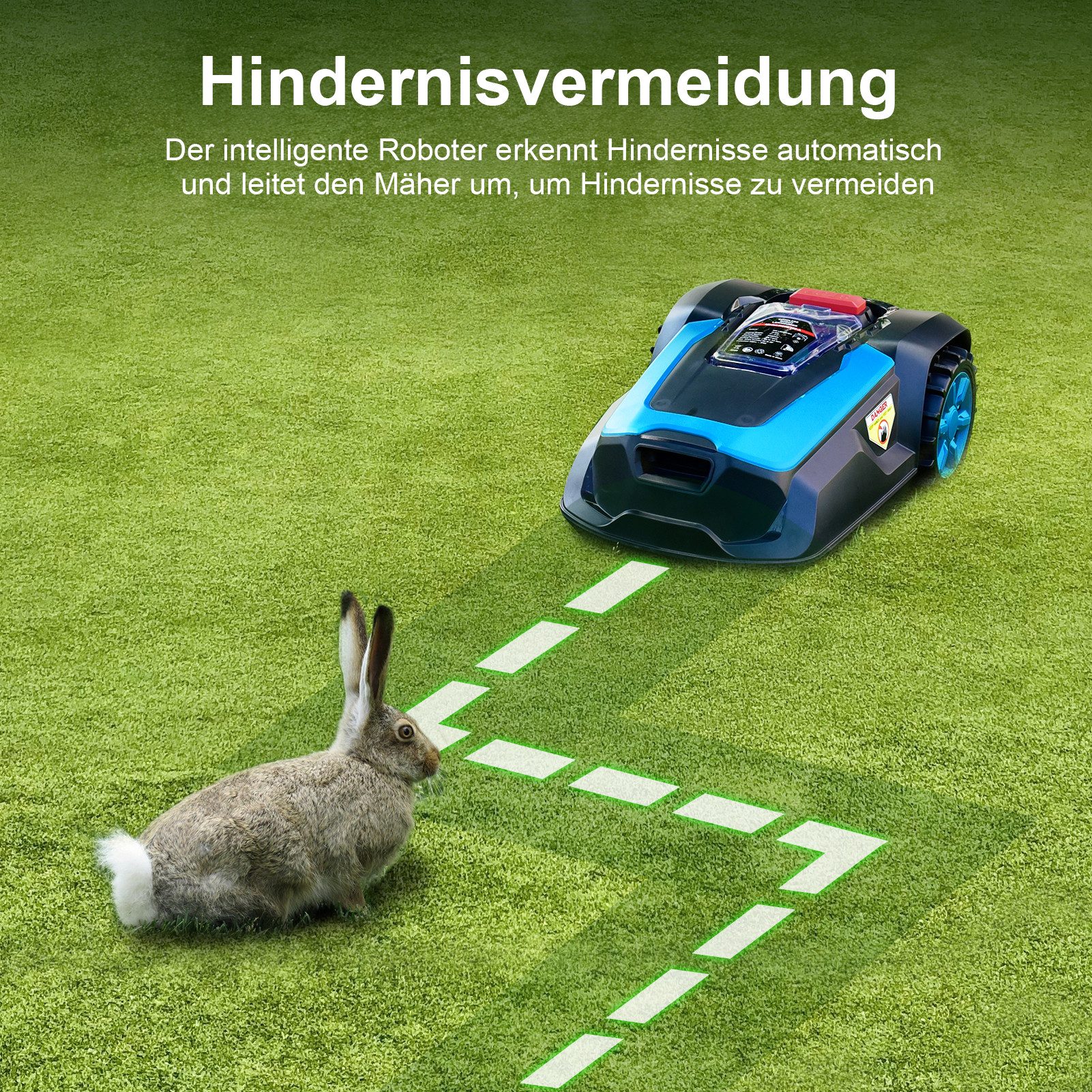 LALAHO Robotic Lawn Mower, Intelligent Lawn Mower, 220 mm Cutting Width, 8.8 kg, Cutting Area up to 1000 Square Meters