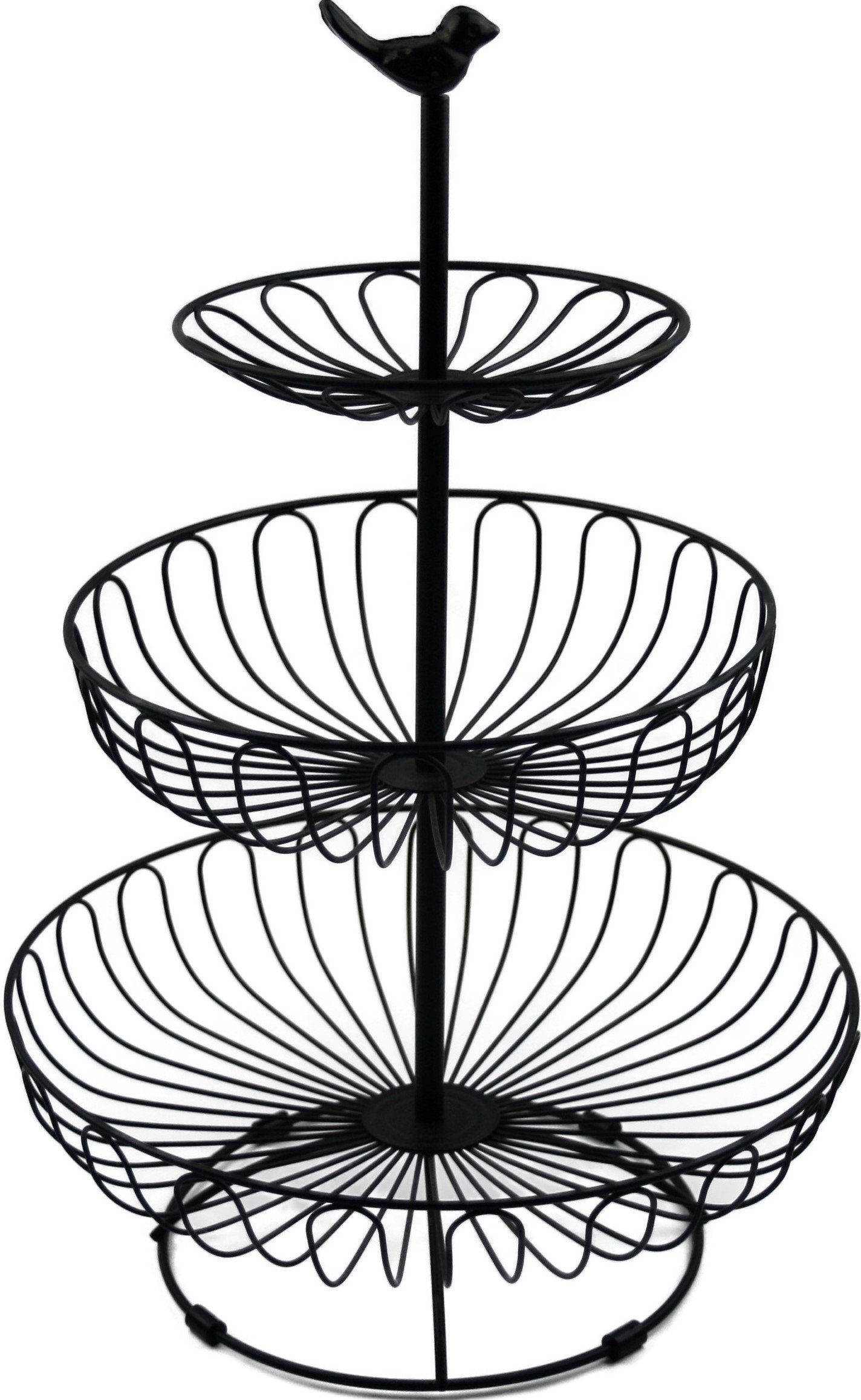 Auroni Etagere Auroni 3- stöckige Etagere schwarz, Metall, Obstschale - Obstkorb - Obst Etagere - schwarz - 3-stöckig