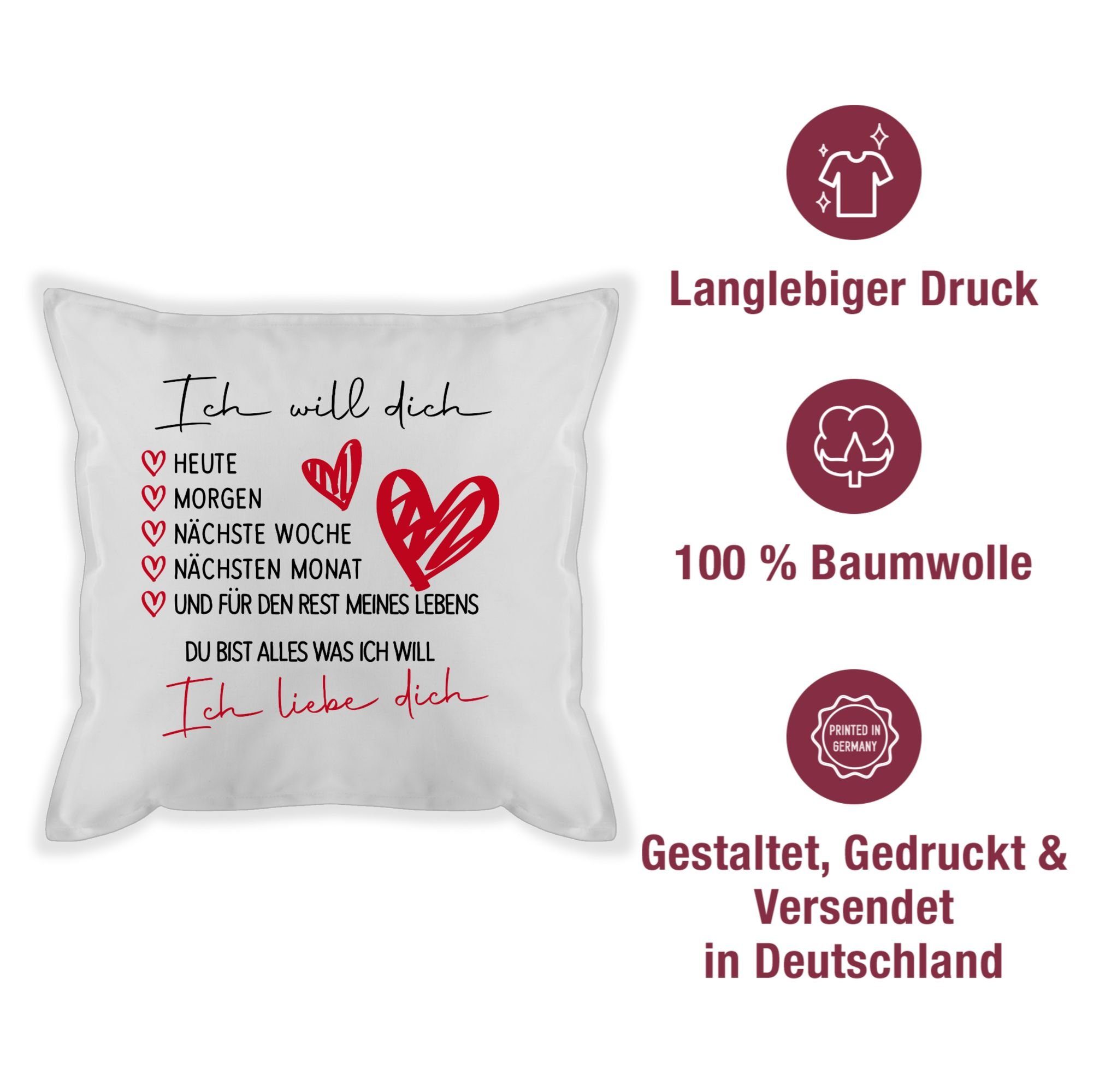 Papa Freundin Geschenk Dekokissen Shirtracer Mama Weiß Geschenk Liebeserk, Love Dekokissen Frauen Liebes Valentinstag 2 Freund Männer