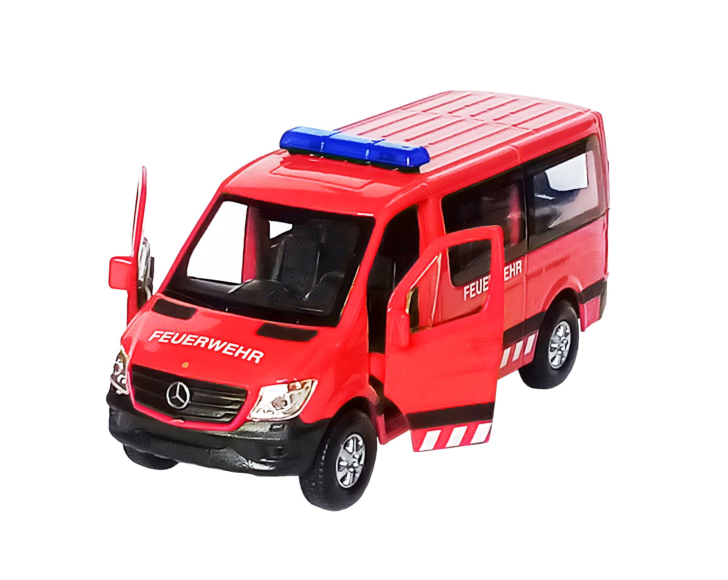 Welly Modellauto MERCEDES BENZ Sprinter Feuerwehr Modellauto Metall Modell Auto 08, Spielzeugauto Kinder Geschenk
