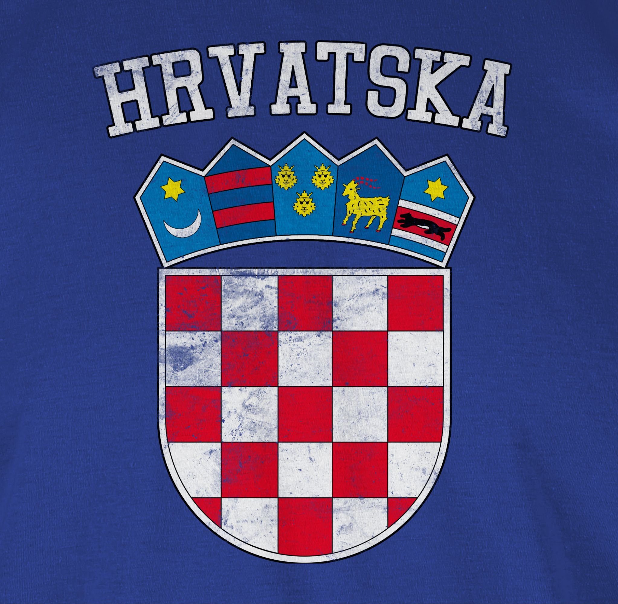Shirtracer T-Shirt Kroatien Wappen Hrvatska Krotatisch 2026 Fussball WM Fanartikel