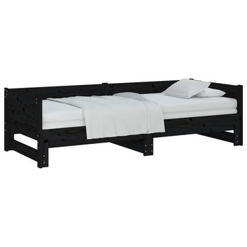 furnicato Bett Ausziehbares Tagesbett Schwarz Massivholz Kiefer 2x(90x200) cm