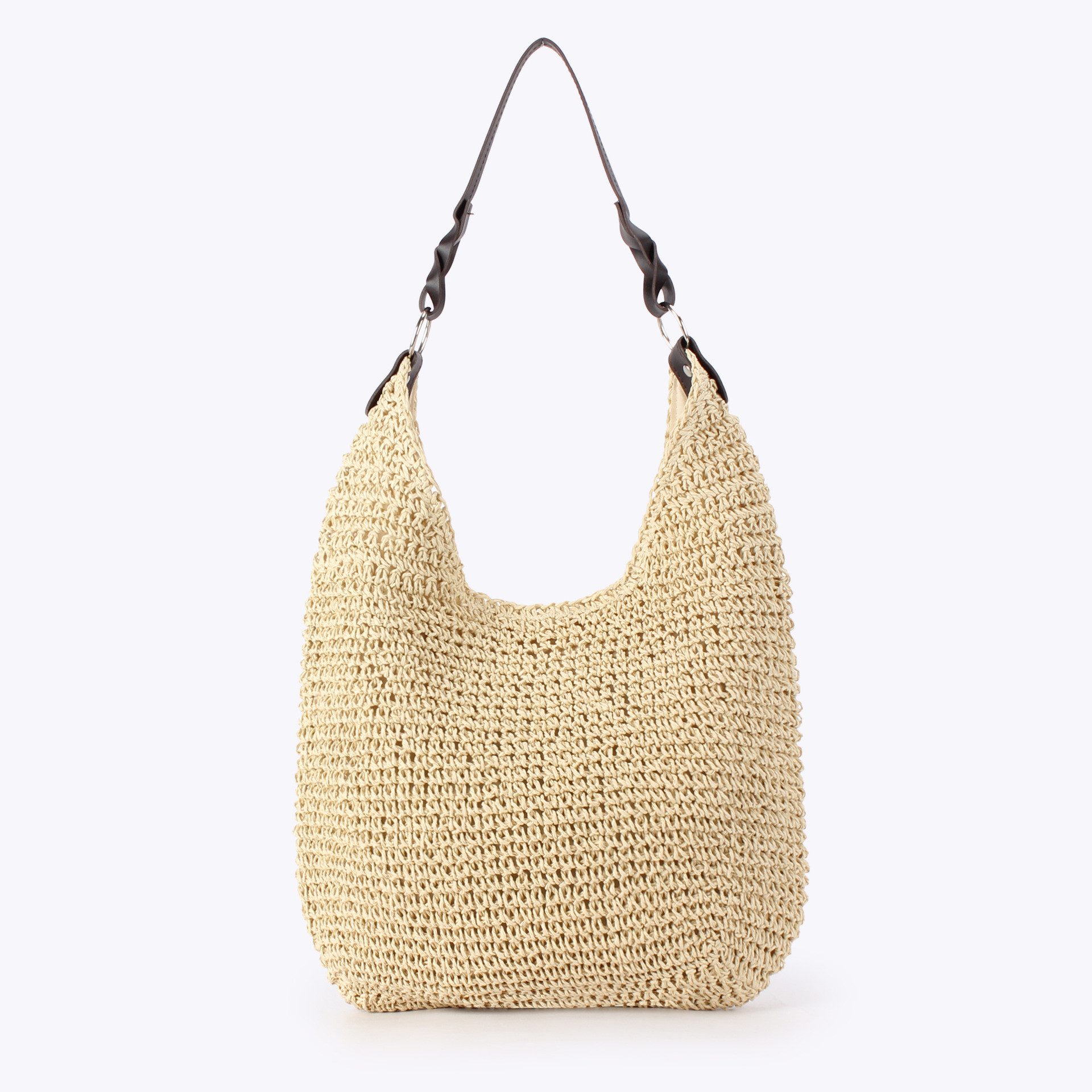 MOPUEA Strandtasche Strohtasche Strandtasche Großes Fassungsvermögen Mit Reißverschluss (Strandtasche Aus Geflochtenem Stroh Mit Reißverschluss, Ideal Für Strand Urlaub Shopping Und Tägliche Nutzung), Leicht Großes Fassungsvermögen Mit Sicherem Reißverschluss
