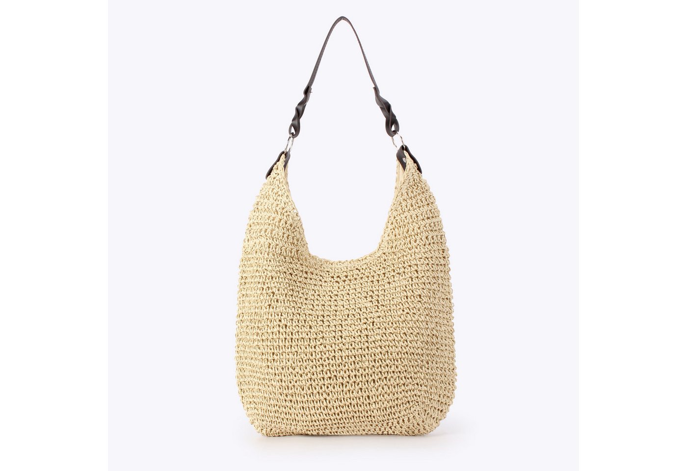 MOPUEA Strandtasche Strohtasche Strandtasche Großes Fassungsvermögen Mit Reißverschluss (Strandtasche Aus Geflochtenem Stroh Mit Reißverschluss, Ideal Für Strand Urlaub Shopping Und Tägliche Nutzung), Leicht Großes Fassungsvermögen Mit Sicherem Reißversch