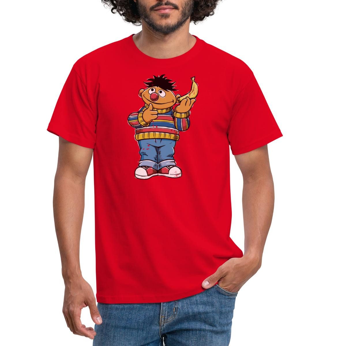 Spreadshirt T-Shirt Sesamstraße Ernie Mit Banane günstig online kaufen
