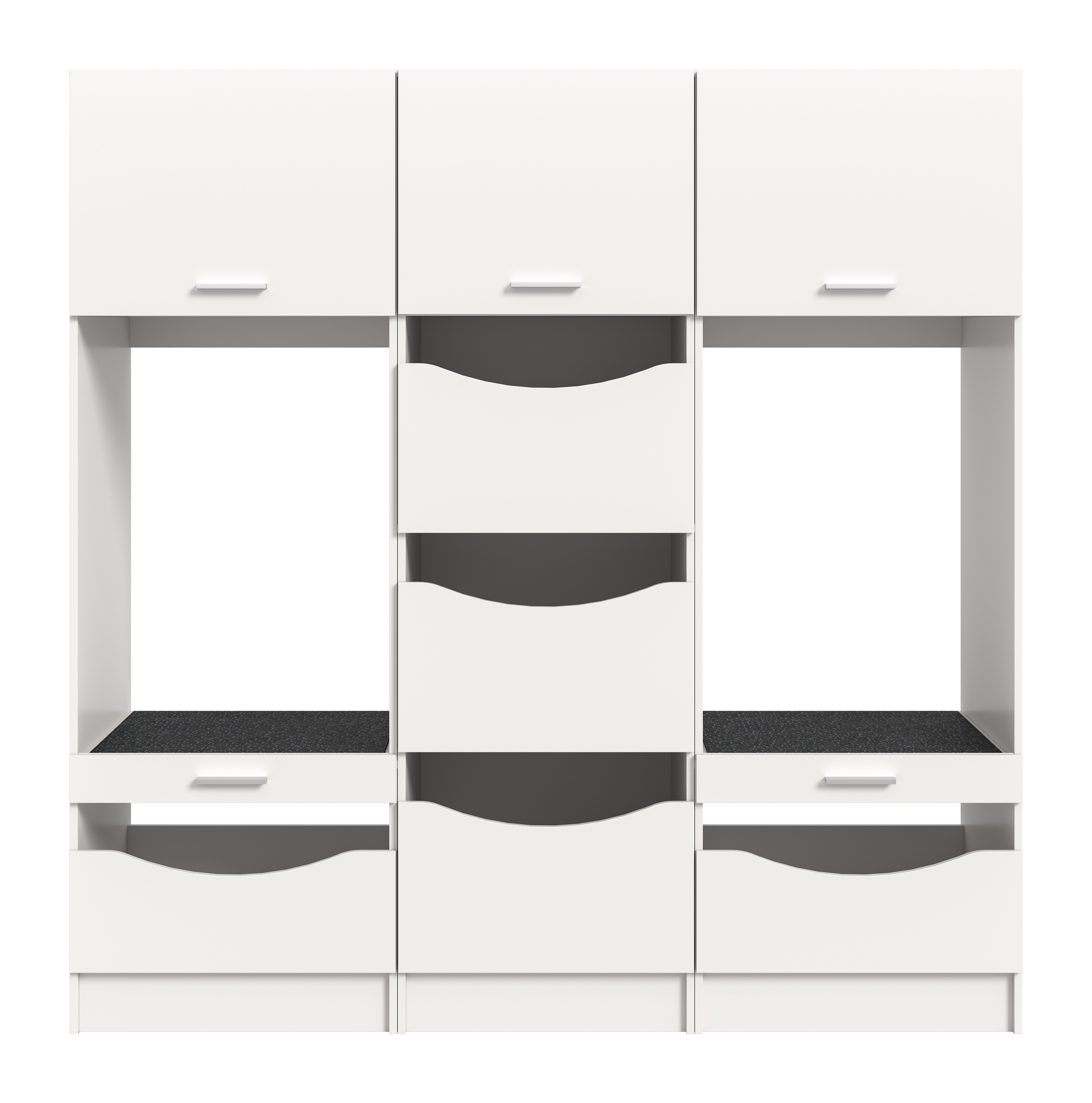 welltime Mehrzweckschrank-Set FALAS, 3-teilig, Hauswirtschaftsraum Set, Breite 192 cm, (Set, 3-St., bestehend aus: 2x Waschmaschinenumbauschrank und 1x Wäscheschrank), Kombination, Waschmaschinenumbau, Waschmaschinenschrank, Wäschekammer