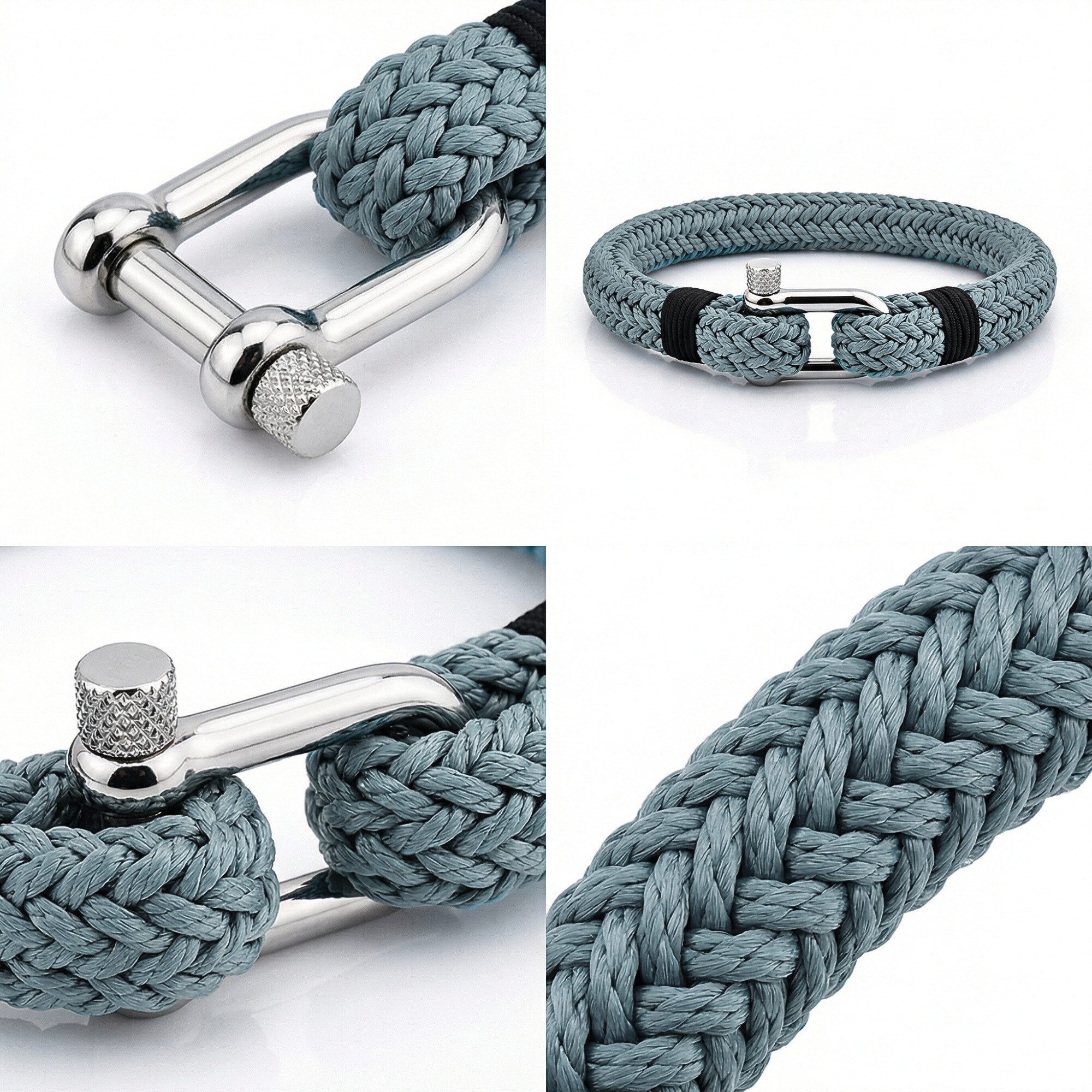 UNIQAL.de Armband Maritimes Segeltau-Armband mit Edelstahl-Schäkel – nautis günstig online kaufen