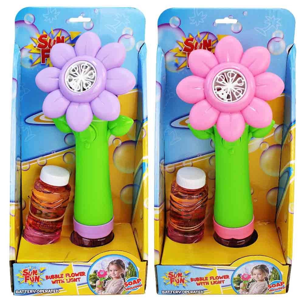 Van Manen Seifenblasenspielzeug 2 Stück Seifenblasen Blume elektrischer Stab - ca. 27 cm